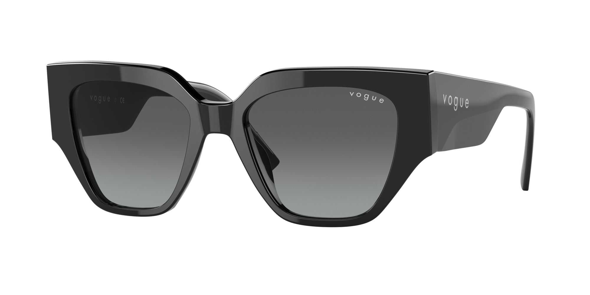 Vogue Eyewear Donna Vo5409S W44/11 Occhiali Da Sole Acetato Nero Grigio Geometrica Normale Sfumato