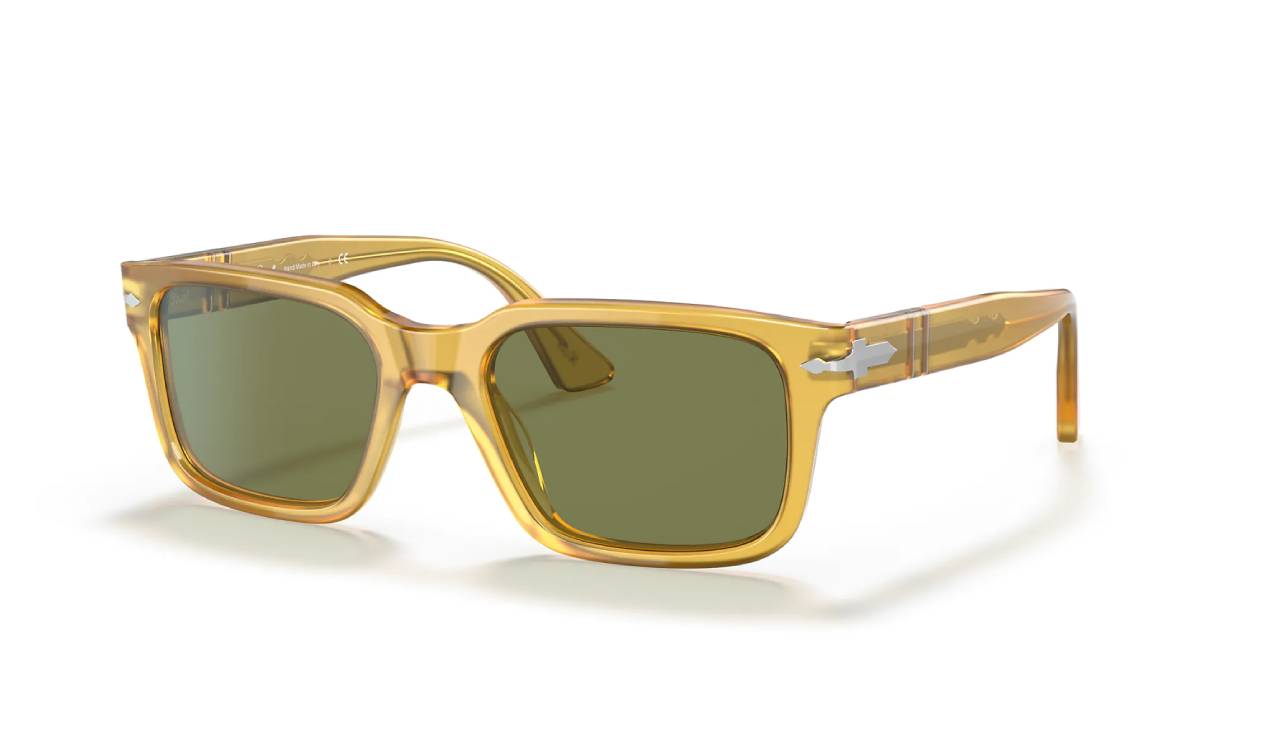 Persol Unisex Po3272S 204/4E Occhiali Da Sole Acetato Giallo Verde Squadrata Normale