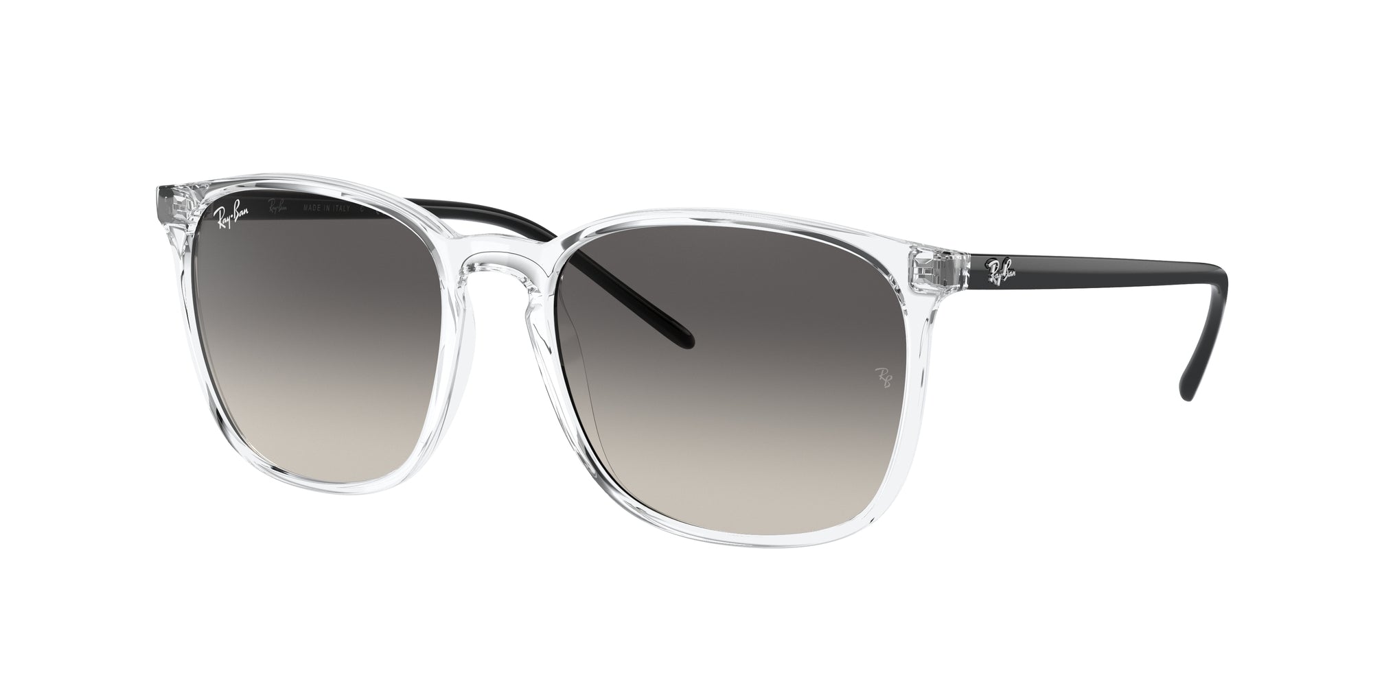 Ray - Ban Unisex Rb4387  647711 Occhiali Da Sole Nylon Trasparente Grigio Squadrata Normale Sfumato