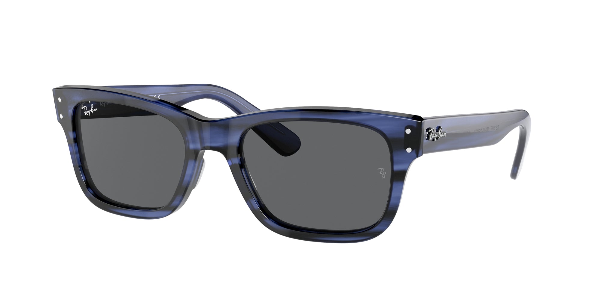 Ray - Ban Uomo Rb2283 Mr Burbank 1339B1 Occhiali Da Sole Plastica Blu Grigio Squadrata Normale