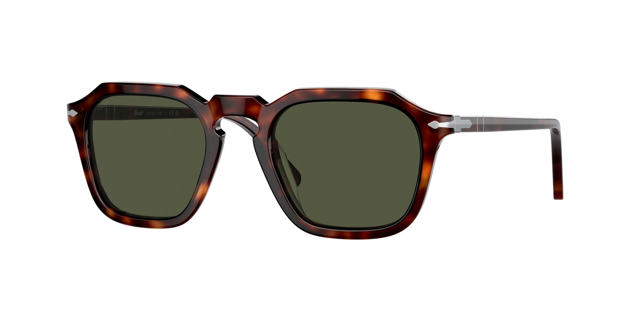 Persol Unisex Po3292S 24/31 Occhiali Da Sole Plastica Havana Verde Squadrata Normale