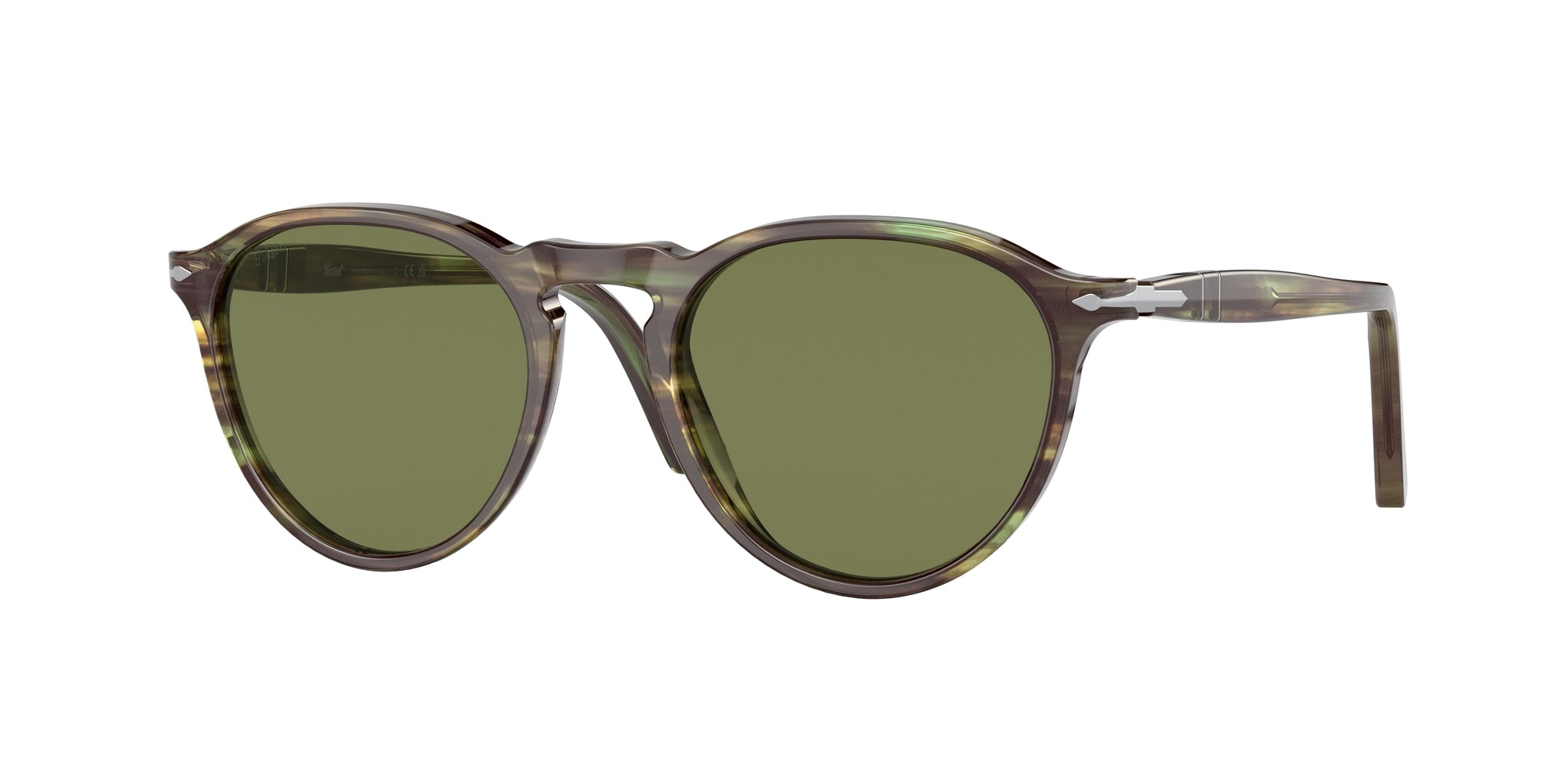 Persol Unisex Po3286S  11564E Occhiali Da Sole Plastica Marrone/Verde Verde Pantos Normale