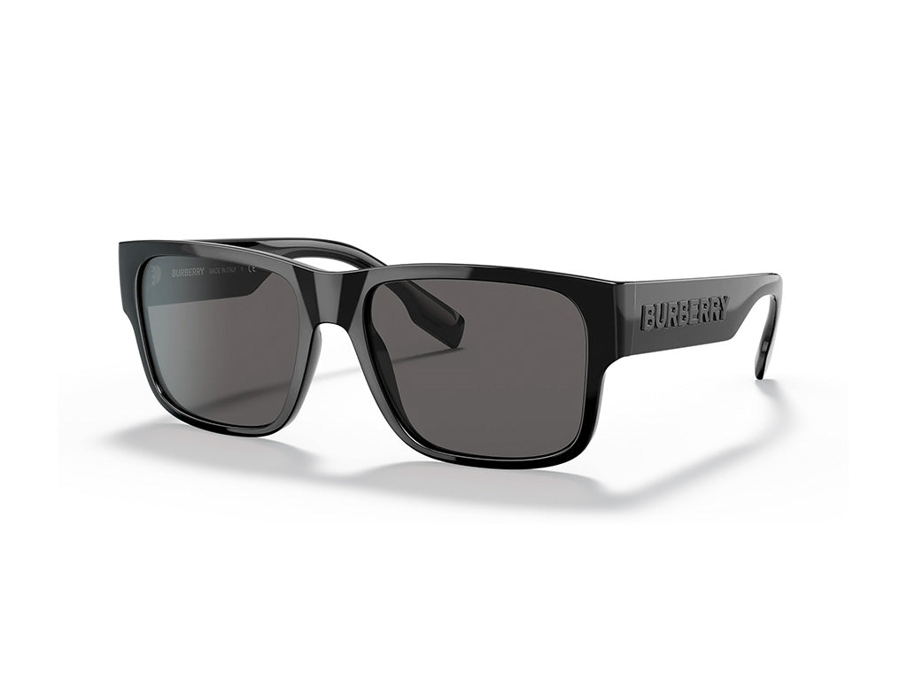 Burberry Uomo Be4358 Knight 300187 Occhiali Da Sole Iniettato Nero Grigio Squadrata Normale