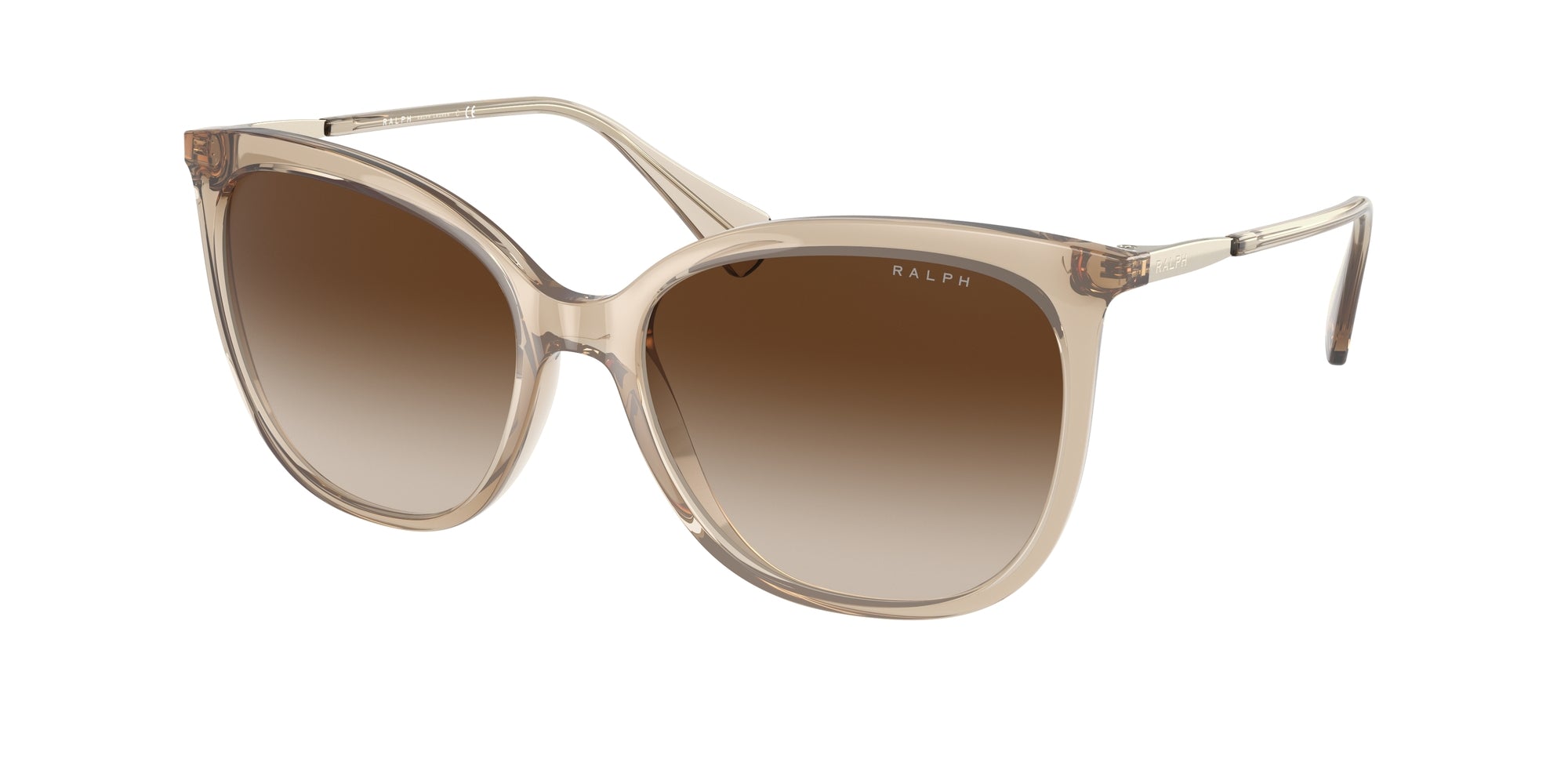 Ralph Lauren Donna Ra5248  580213 Occhiali Da Sole Iniettato Marrone Marrone Farfalla Normale Sfumato