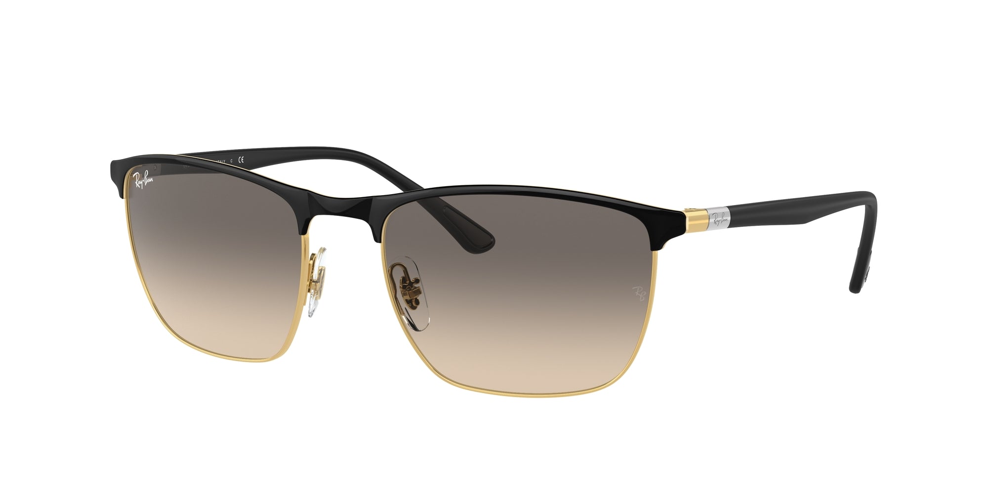 Ray - Ban Unisex Rb3686 187/32 Occhiali Da Sole Acciaio Nero Grigio Squadrata Normale Sfumato