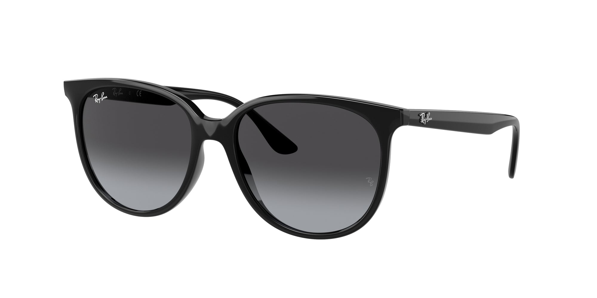 Ray - Ban Donna Rb4378 601/8G Occhiali Da Sole Iniettato Nero Grigio Squadrata Normale Sfumato