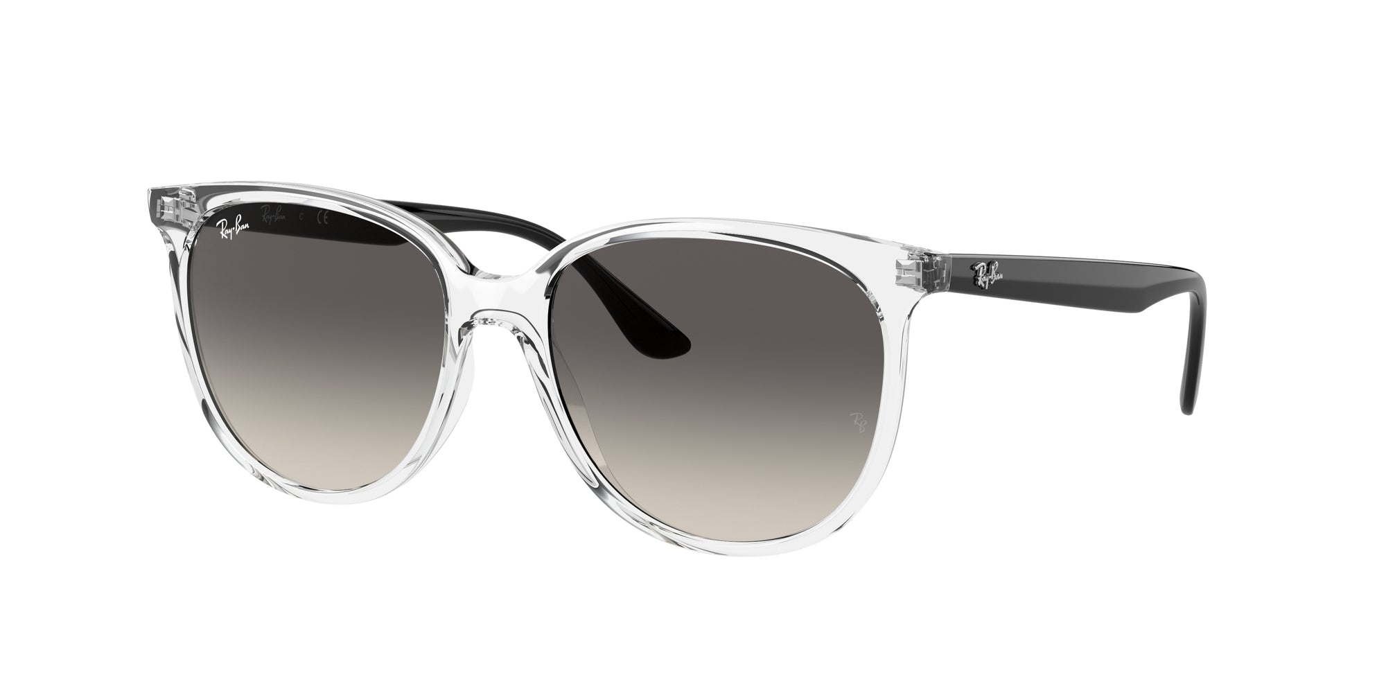 Ray - Ban Donna Rb4378  647711 Occhiali Da Sole Iniettato Trasparente Grigio Squadrata Normale Sfumato