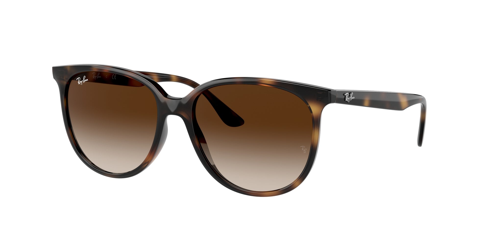 Ray - Ban Donna Rb4378  710/13 Occhiali Da Sole Iniettato Tartaruga Marrone Squadrata Normale Sfumato