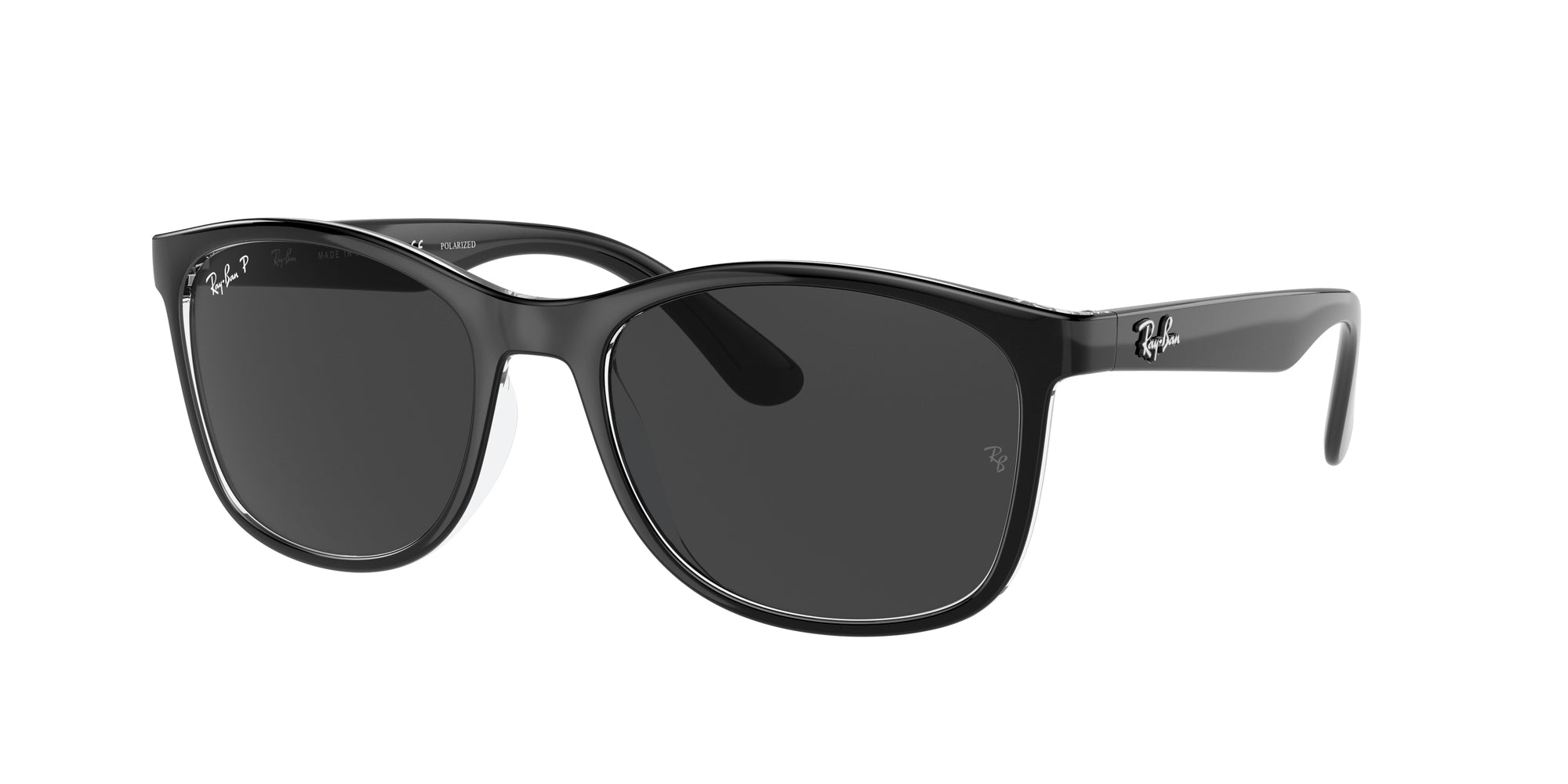 Ray - Ban Unisex Rb4374  603948 Occhiali Da Sole Nylon Nero Grigio Squadrata Polarizzata