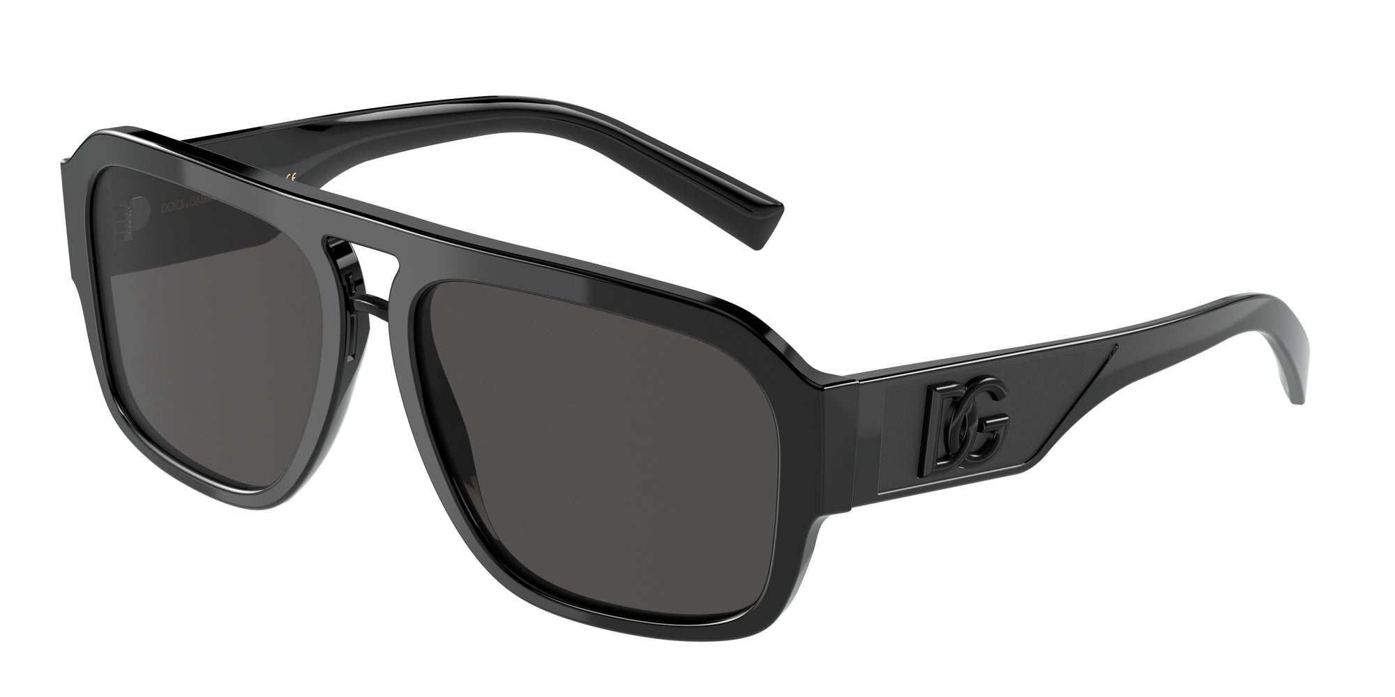 Dolce & Gabbana Uomo Dg4403 501/87 Occhiali Da Sole Acetato Nero Grigio Pilot Normale