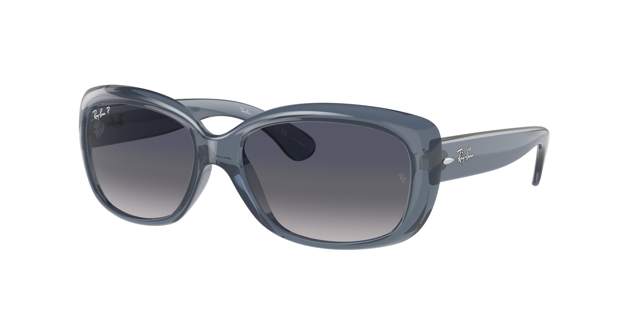 Ray - Ban Donna Rb4101 Jackie Ohh 659278 Occhiali Da Sole Nylon Blu Blu Farfalla Polarizzata Sfumato