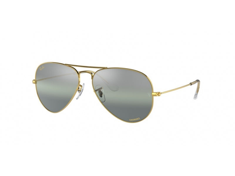 Ray - Ban Unisex Rb3025 Aviator Large Metal 9196G4 Occhiali Da Sole Metallo Oro Verde Pilot Polarizzata Specchiato