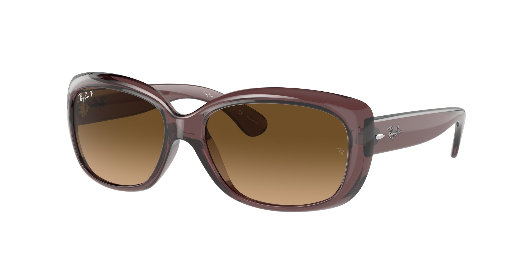 Ray - Ban Donna Rb4101 Jackie Ohh 6593M2 Occhiali Da Sole Nylon Marrone Marrone Farfalla Polarizzata Sfumato