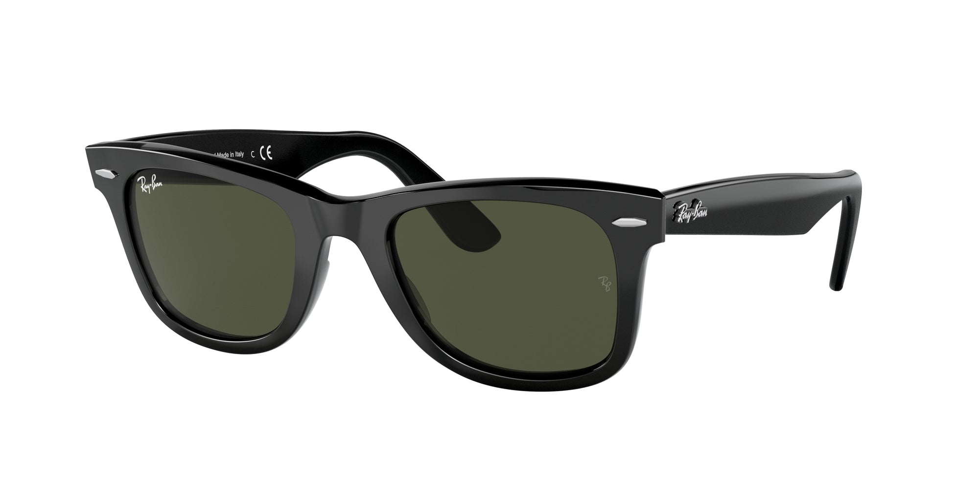 Ray - Ban Unisex Rb2140 Wayfarer 135831 Occhiali Da Sole Acetato Nero Verde Squadrata Normale
