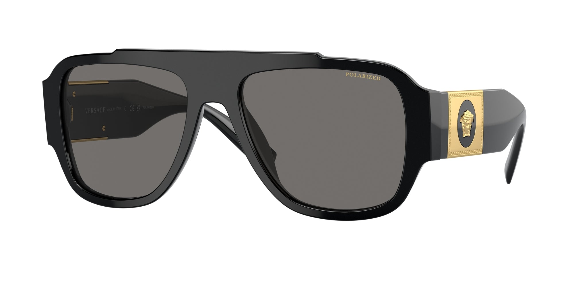Versace Uomo Ve4436U  Gb1/81 Occhiali Da Sole Acetato Nero Grigio Pillow Polarizzata