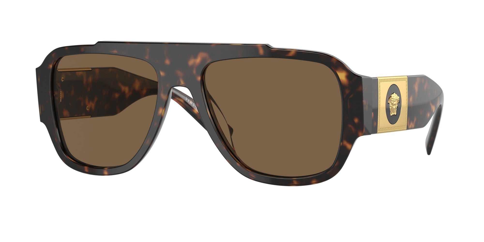 Versace Uomo Ve4436U  108/73 Occhiali Da Sole Acetato Tartaruga Marrone Pillow Normale