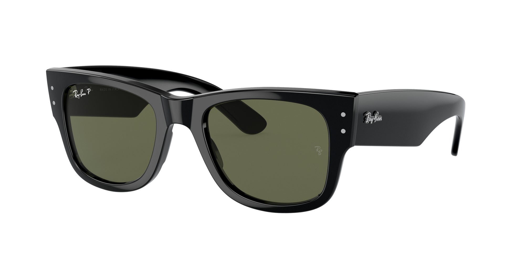 Ray - Ban Unisex Rb0840S Mega Wayfarer 901/58 Occhiali Da Sole Acetato Nero Verde Squadrata Polarizzata