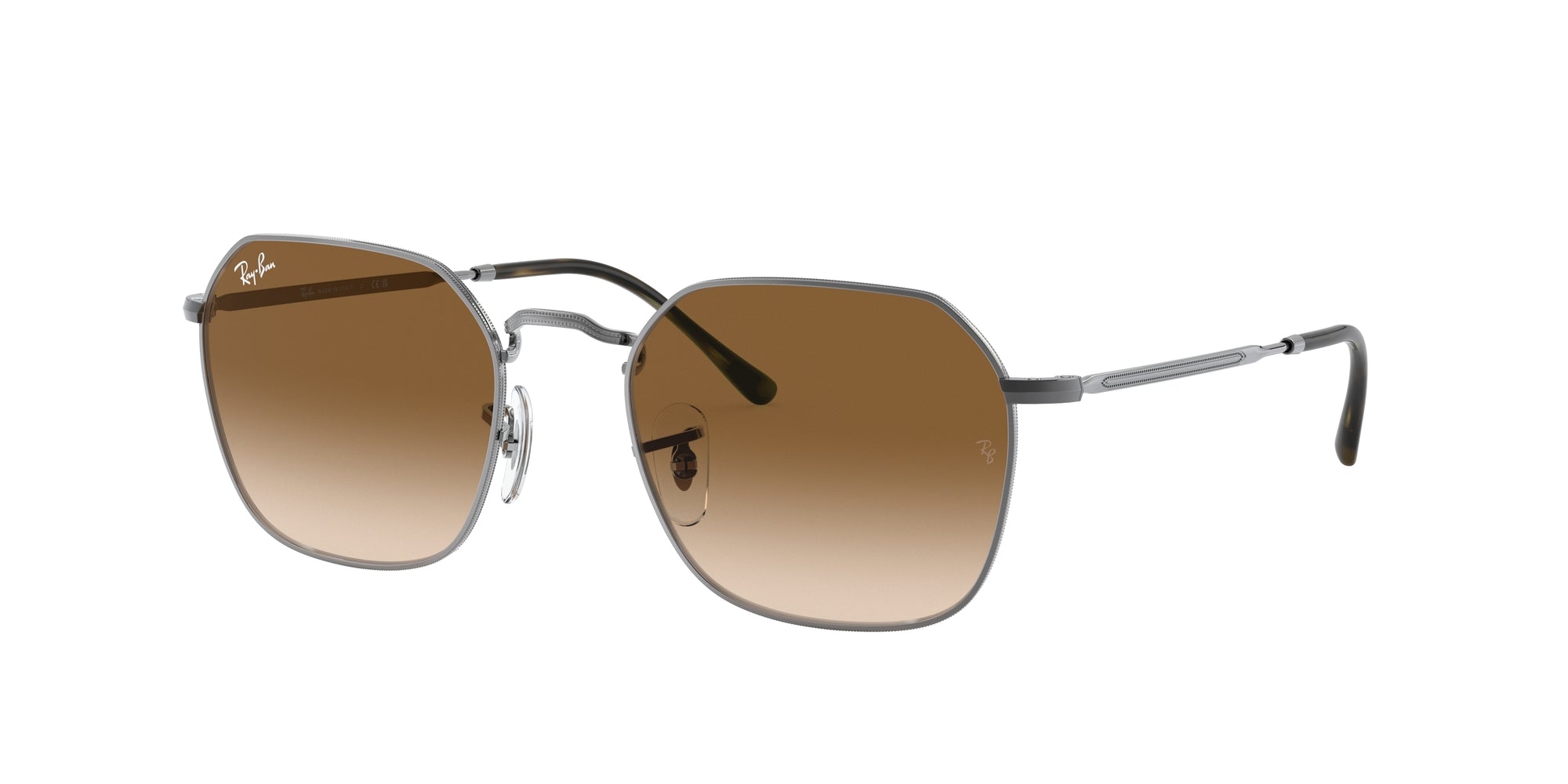 Ray - Ban Unisex Rb3694 Jim 004/51 Occhiali Da Sole Metallo Grigio Marrone Geometrica Normale Sfumato