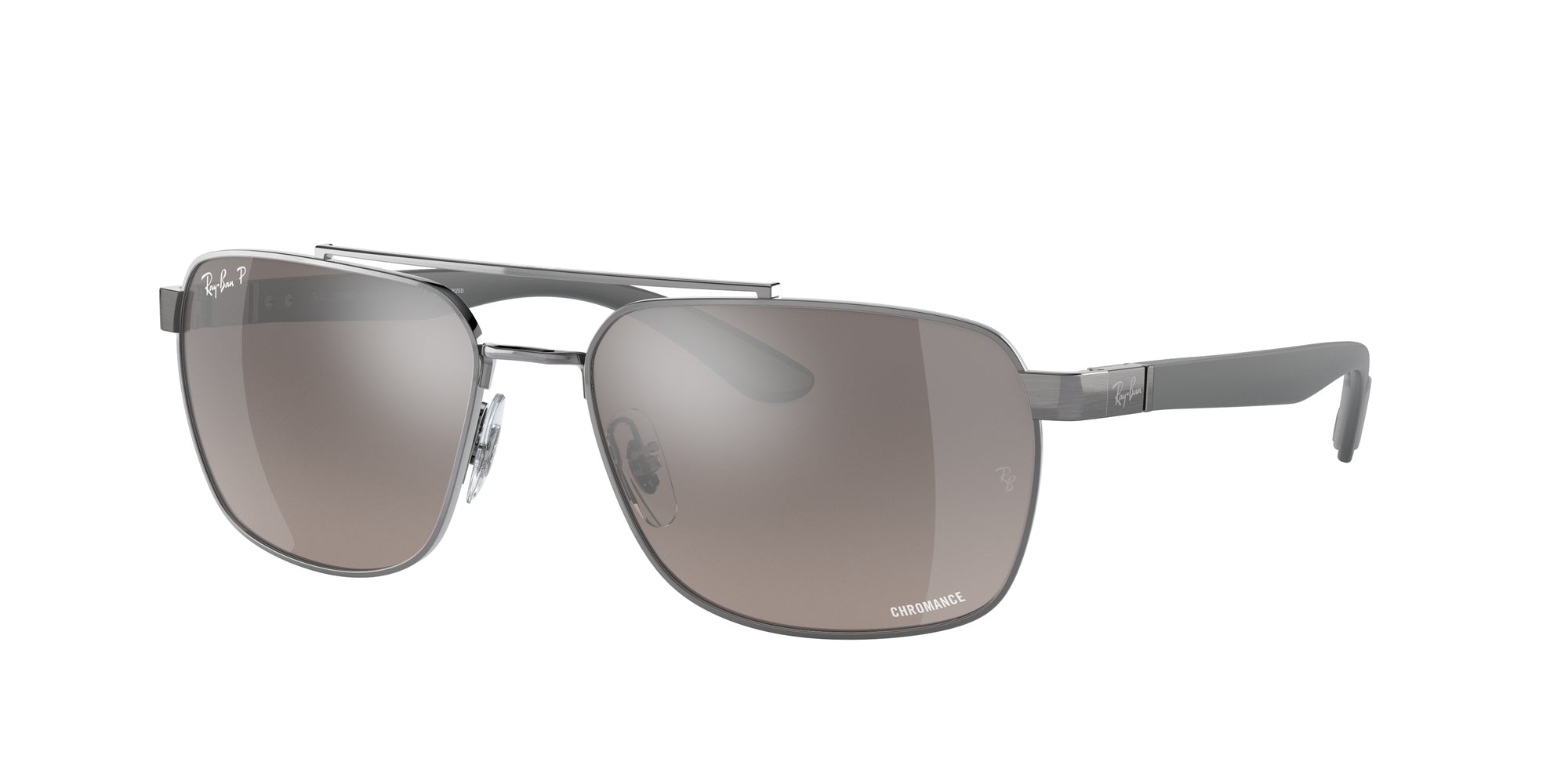 Ray - Ban Uomo Rb3701  004/5J Occhiali Da Sole Acciaio Grigio Grigio Squadrata Polarizzata