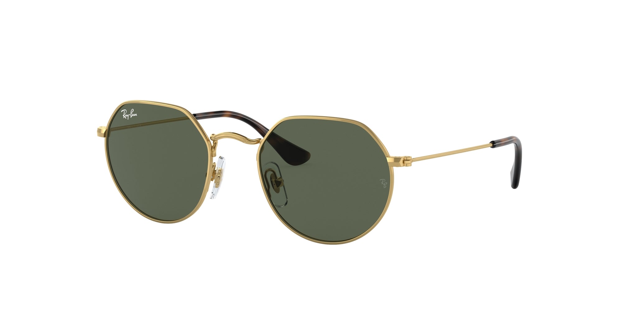 Ray - Ban Bambino Rj9565S Jack 223/71 Occhiali Da Sole Metallo Oro Verde Geometrica Normale