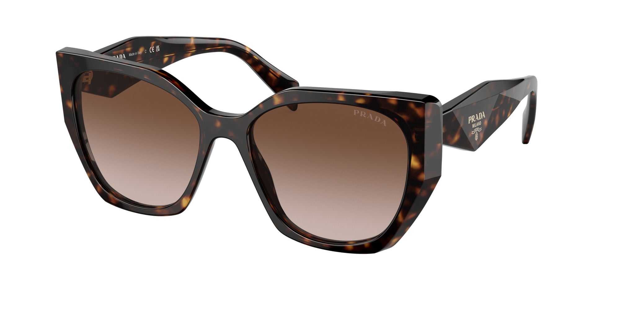 Prada Donna Pr 19Zs  2Au6S1 Occhiali Da Sole Acetato Tartaruga Marrone Pillow Normale Sfumato