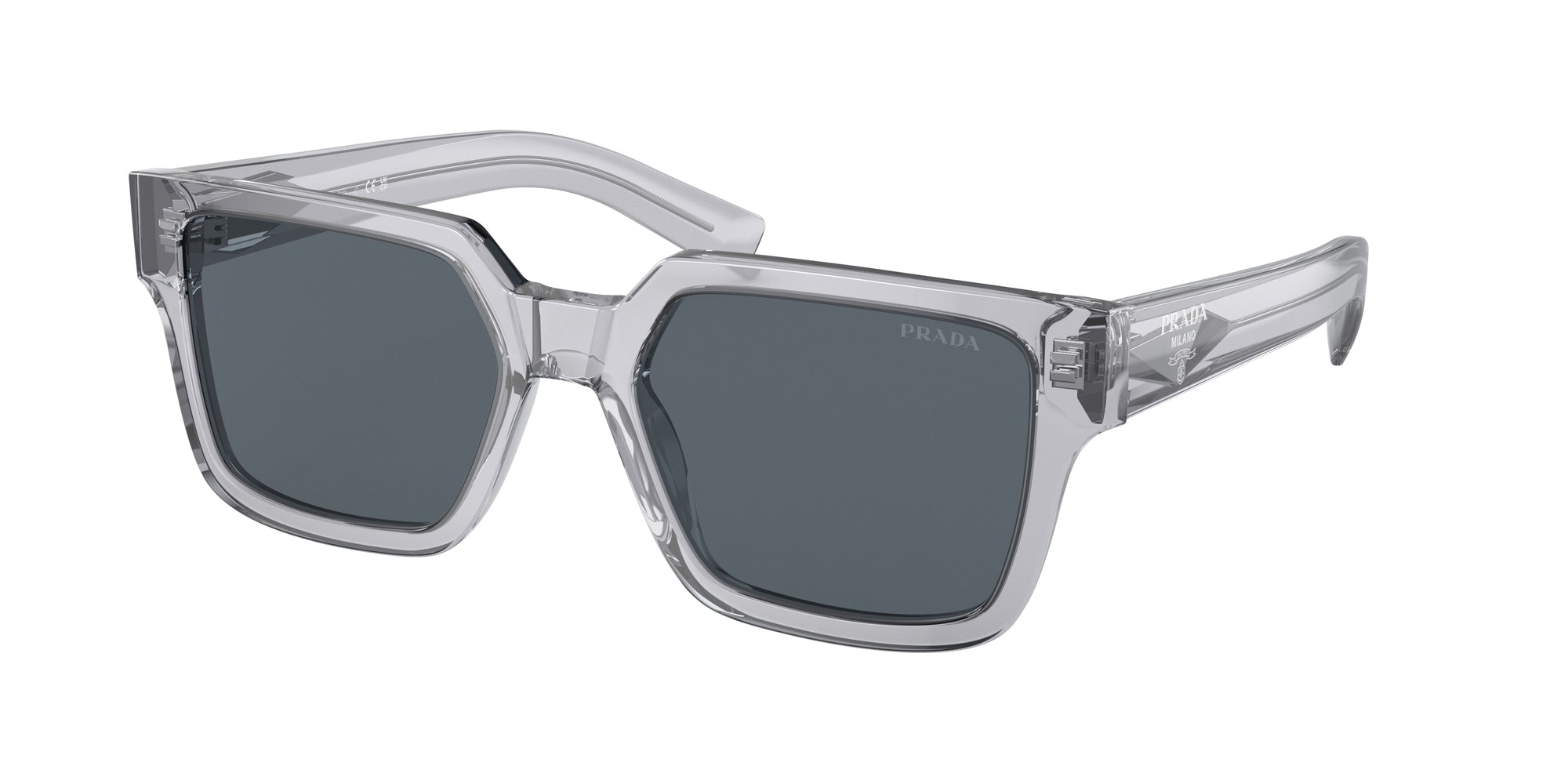 Prada Uomo Pr 03Zs  U430A9 Occhiali Da Sole Acetato Grigio Blu Pillow Normale