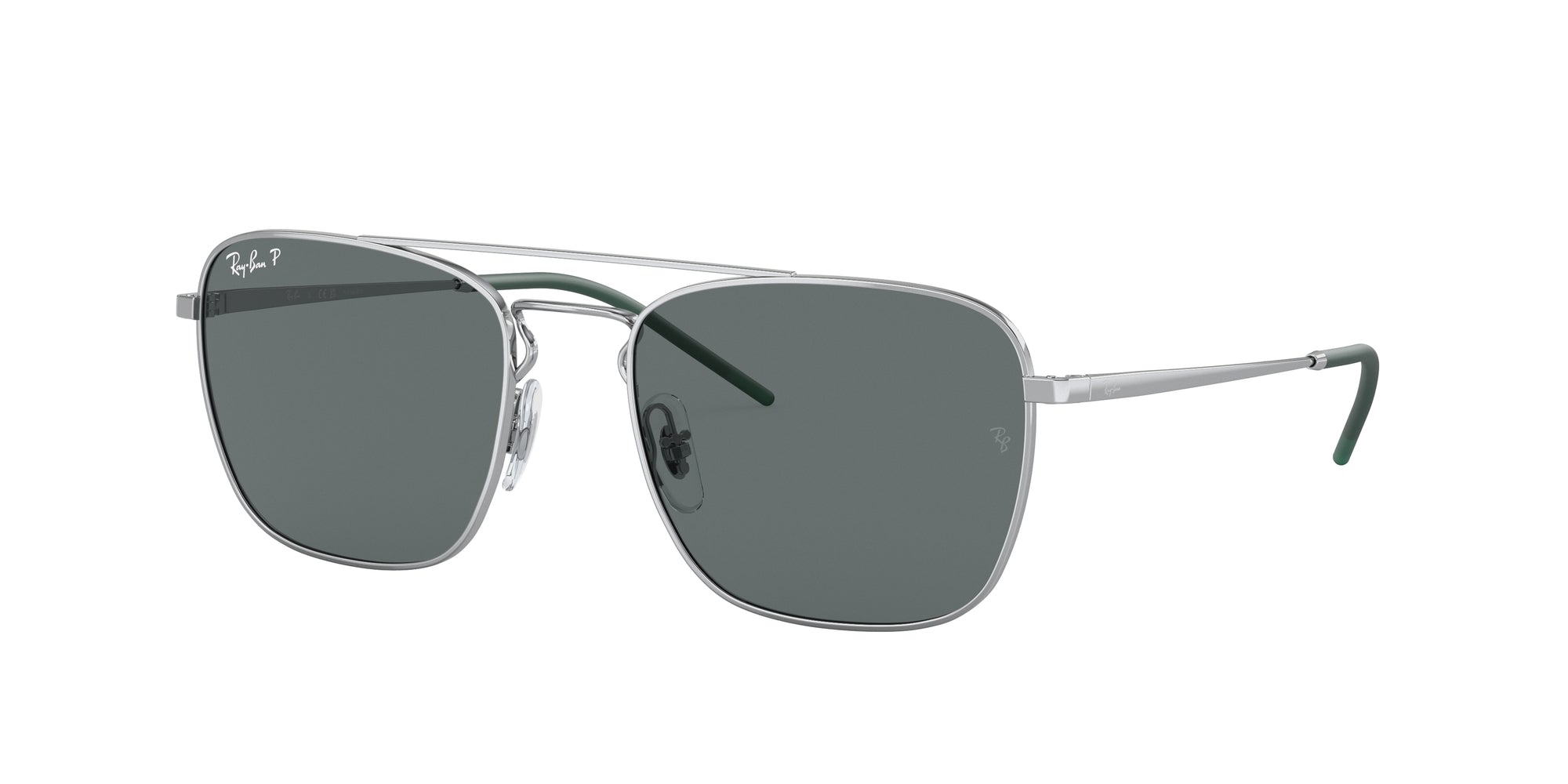 Ray - Ban Uomo Rb3588  925181 Occhiali Da Sole Metallo Argento Grigio Squadrata Polarizzata