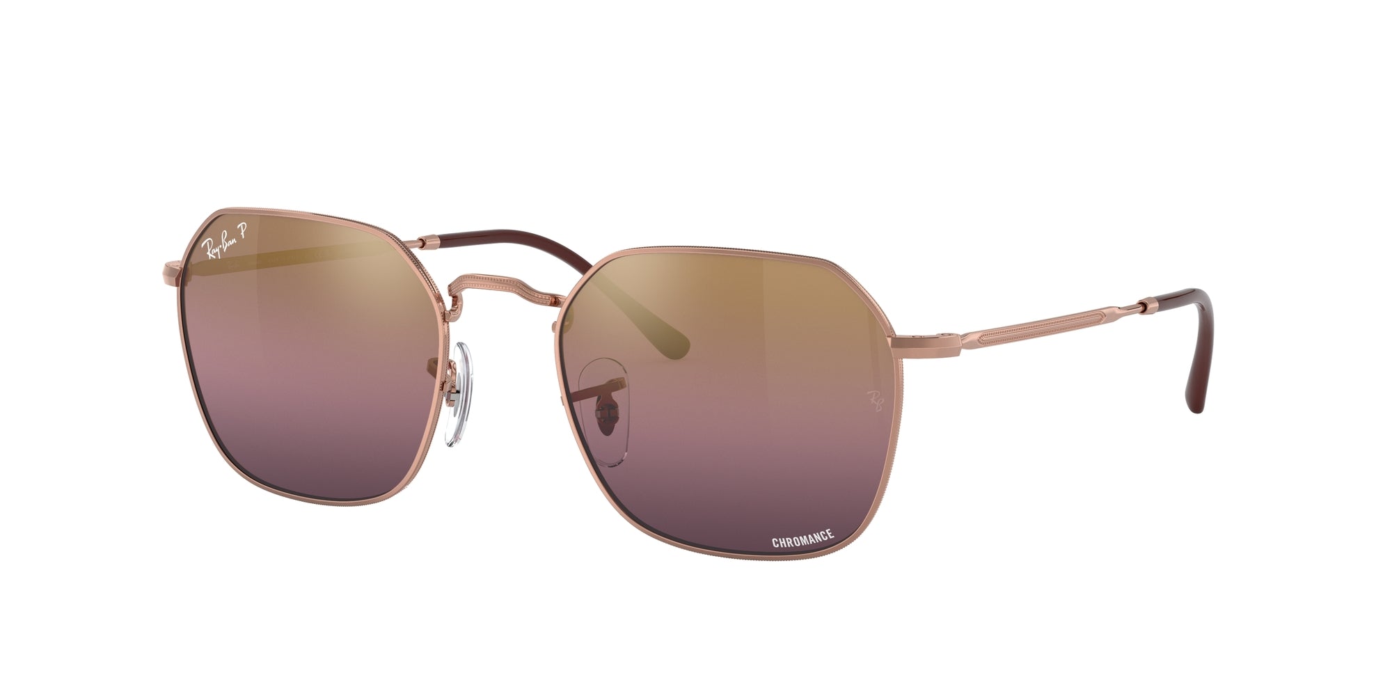 Ray - Ban Unisex Rb3694 Jim 9202G9 Occhiali Da Sole Metallo Oro Oro Geometrica Polarizzata Specchiato