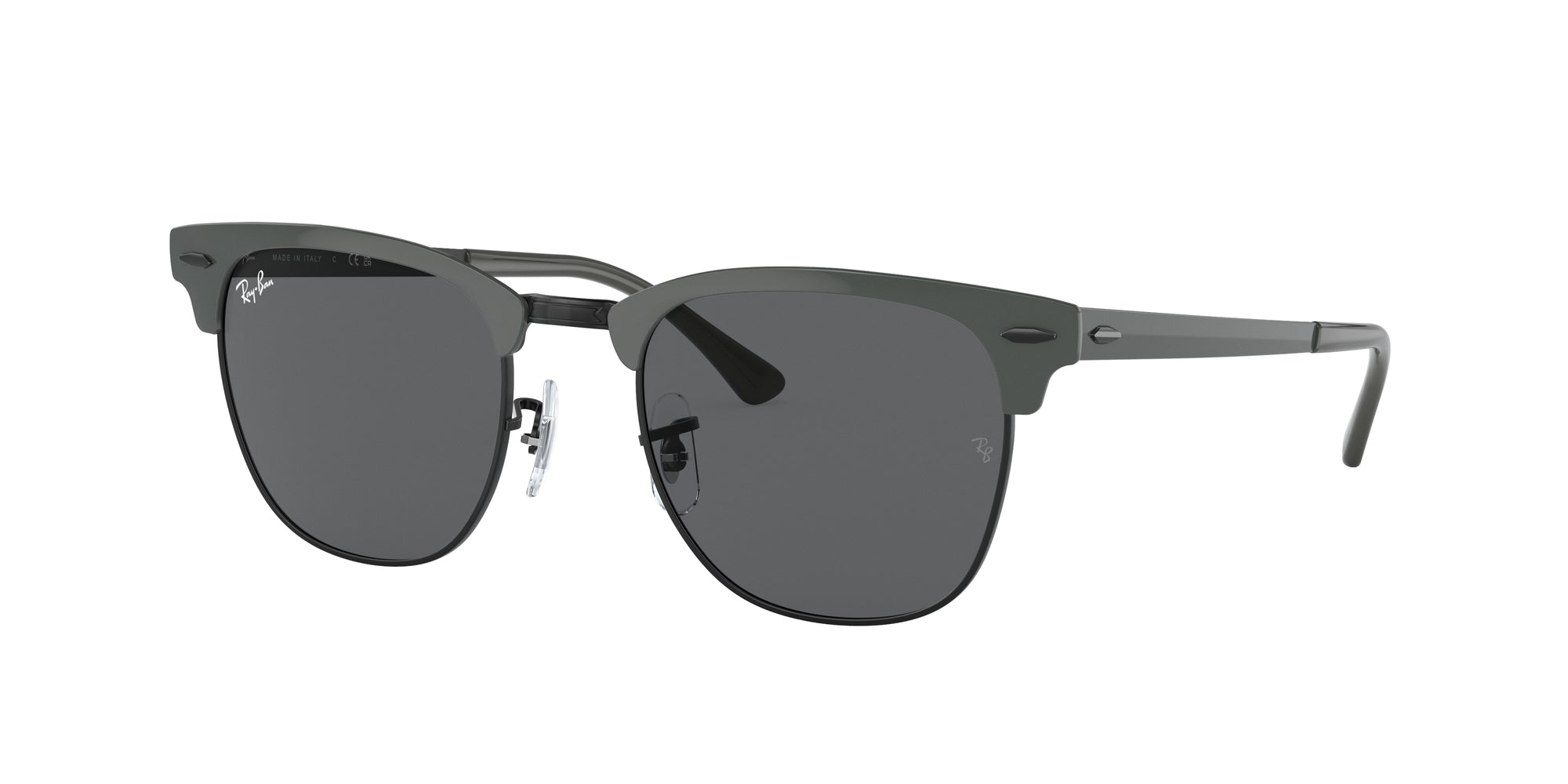 Ray - Ban Unisex Rb3716 Clubmaster Metal 9256B1 Occhiali Da Sole Metallo Grigio Grigio Squadrata Normale