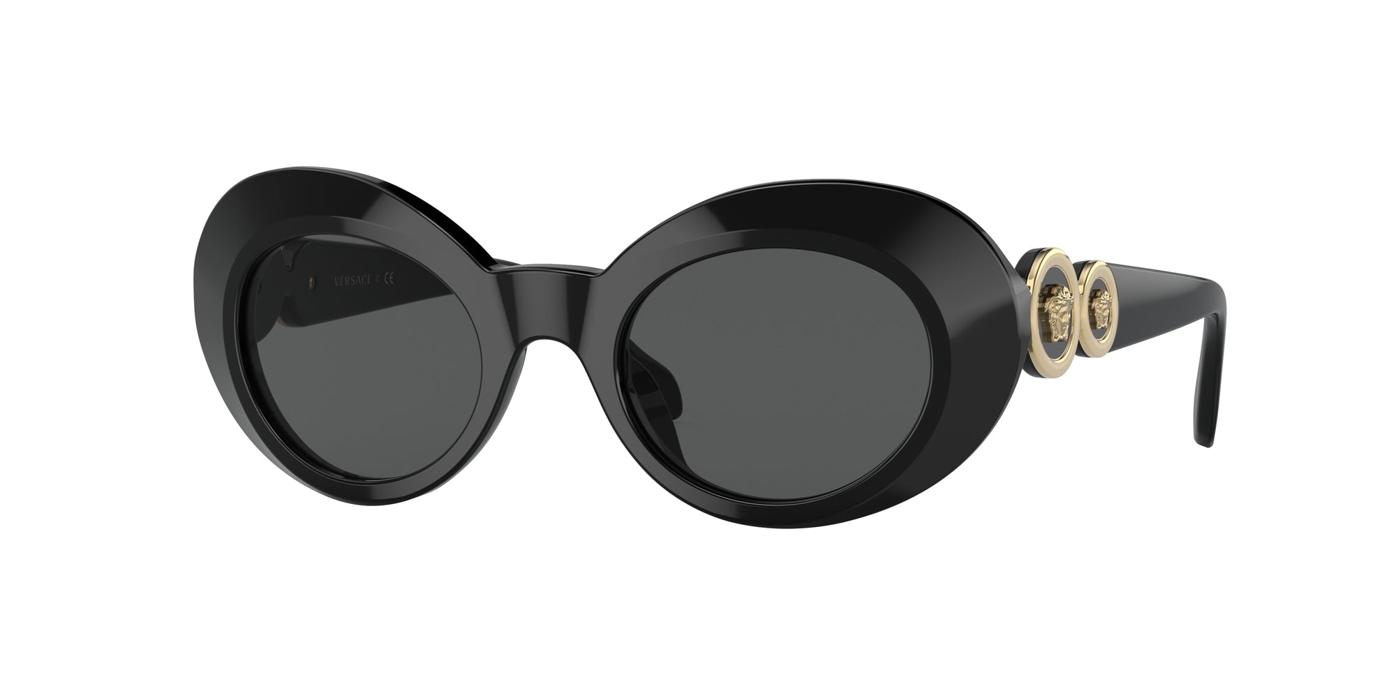 Versace Bambino Vk4428U  Gb1/87 Occhiali Da Sole Acetato Nero Grigio Rotonda Normale