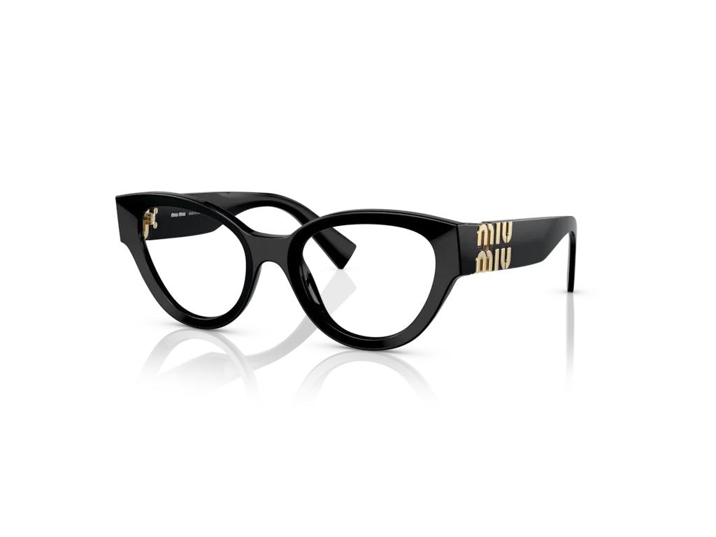 Miu Miu Donna Mu 01Vv  1Ab1O1 Montature Da Vista Acetato Nero Trasparente Pantos Normale