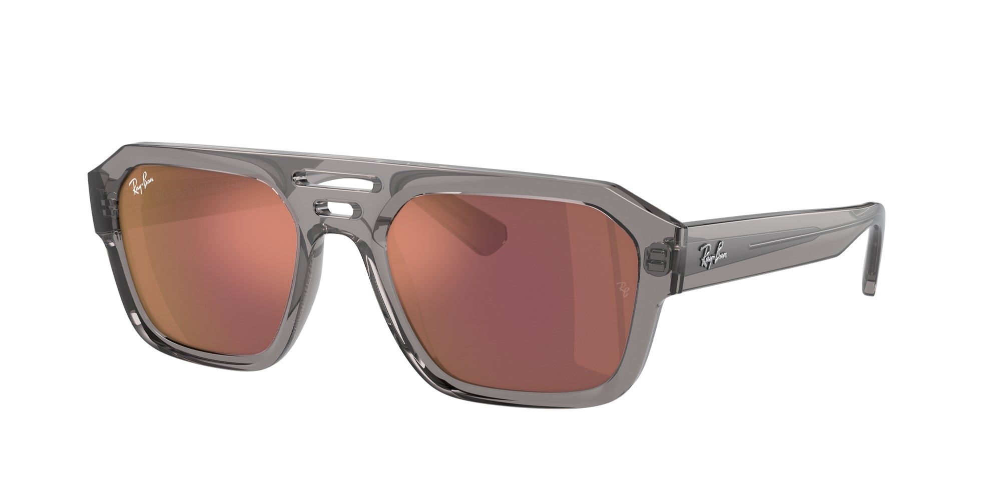 Ray - Ban Unisex Rb4397 Corrigan 6684D0 Occhiali Da Sole Acetato Grigio Viola Geometrica Normale
