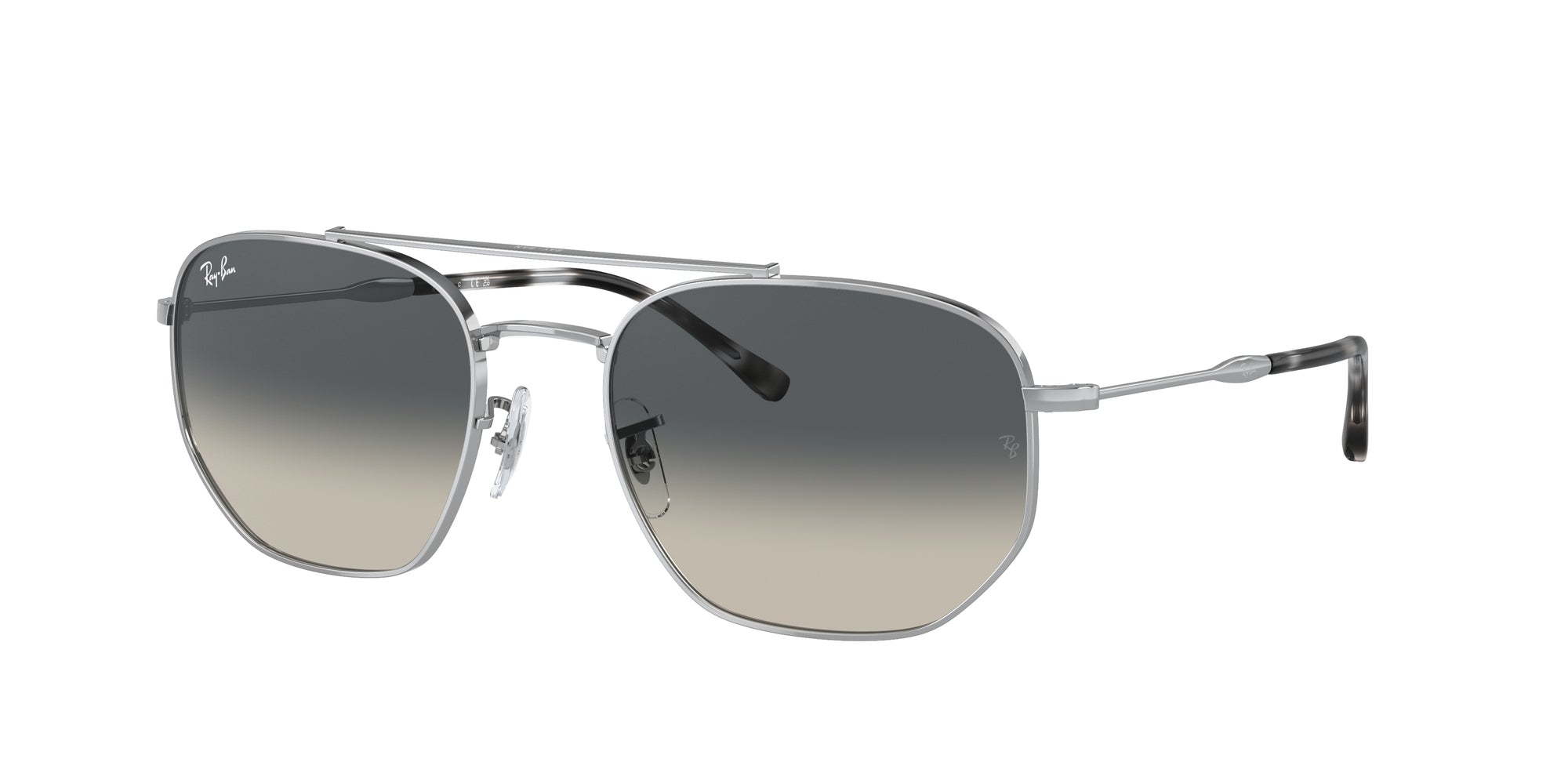 Ray - Ban Unisex Rb3707 003/71 Occhiali Da Sole Metallo Argento Grigio Geometrica Normale Sfumato