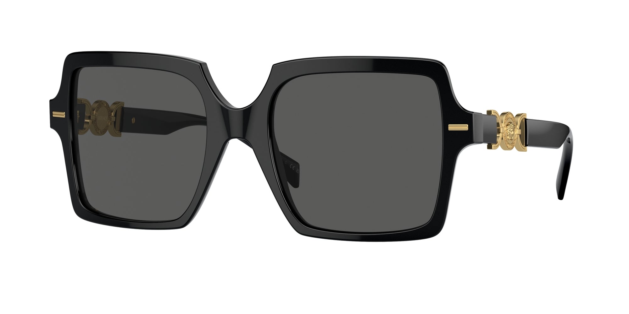 Versace Donna Ve4441  Gb1/87 Occhiali Da Sole Acetato Nero Grigio Squadrata Normale
