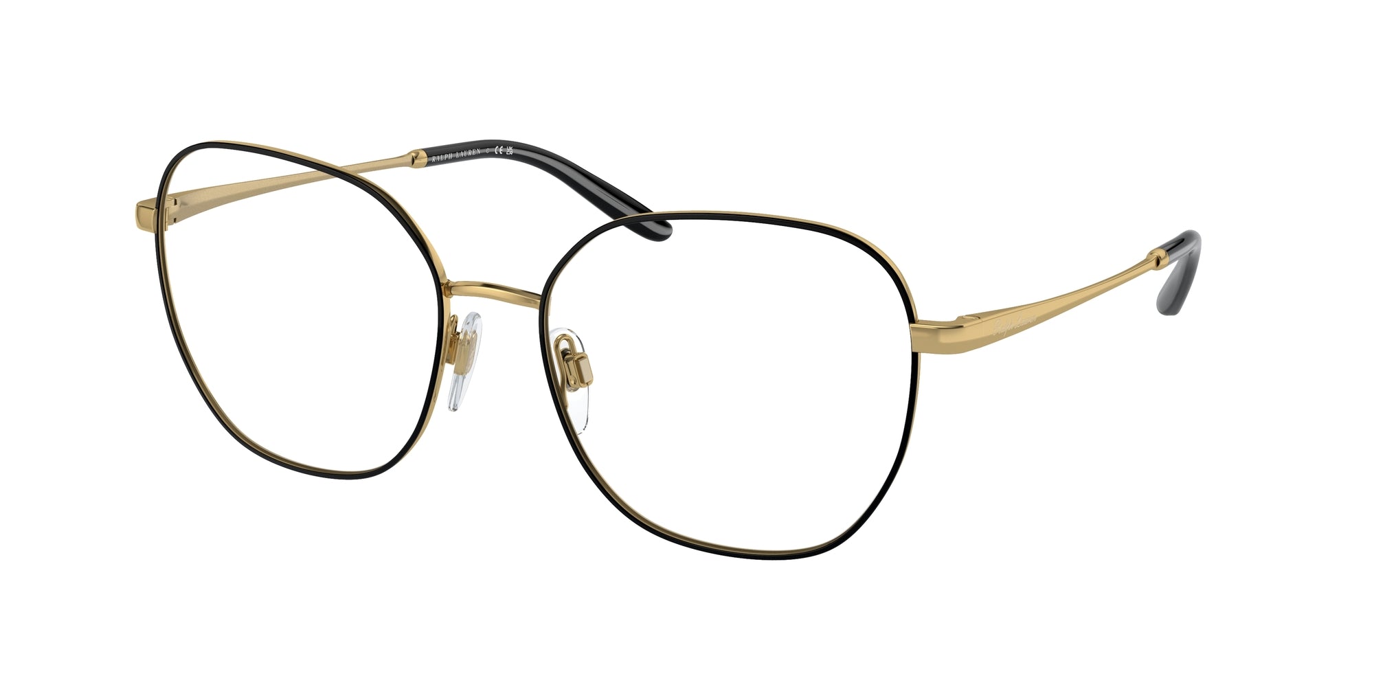 Ralph Lauren Donna Rl5120  9358 Montature Da Vista Metallo Nero Trasparente Geometrica Normale
