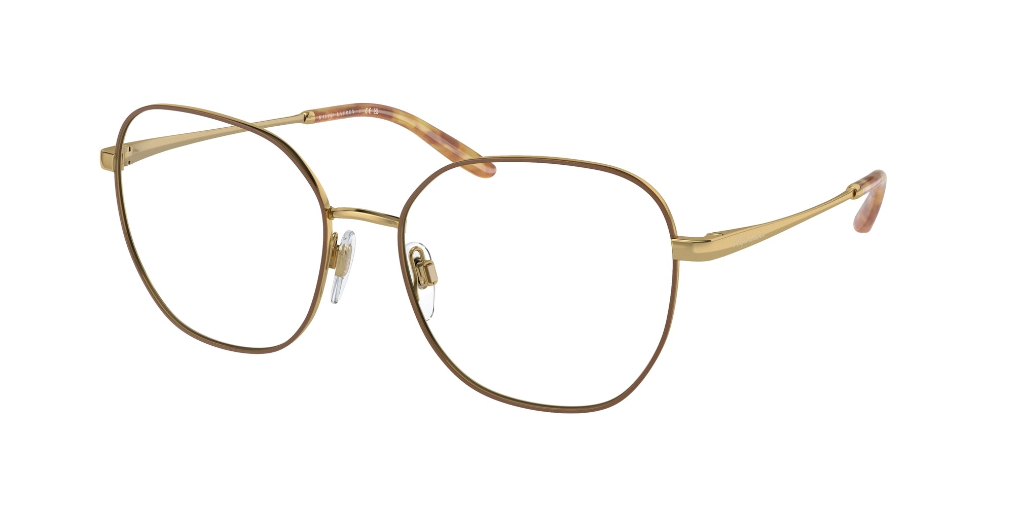 Ralph Lauren Donna Rl5120  9450 Montature Da Vista Metallo Marrone Trasparente Geometrica Normale
