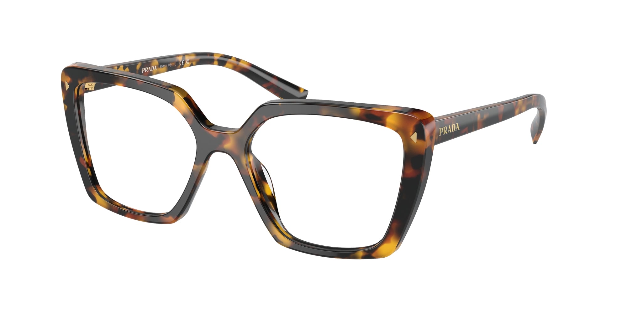 Prada Donna Pr 16Zv  Vau1O1 Montature Da Vista Acetato Tartaruga Trasparente Squadrata Normale