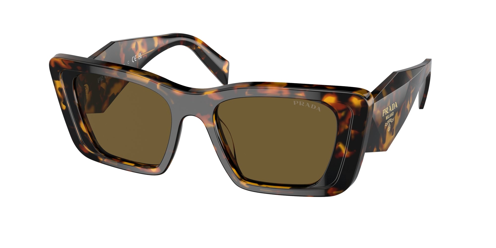 Prada Donna Pr 08Ys  Vau01T Occhiali Da Sole Acetato Tartaruga Marrone Farfalla Normale