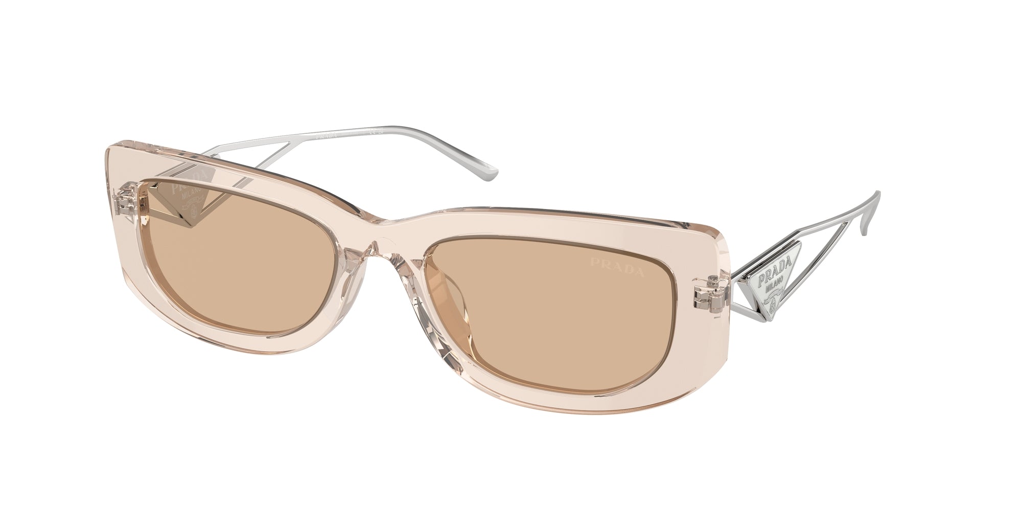 Prada Donna Pr 14Ys  19M4I2 Occhiali Da Sole Acetato Marrone Marrone Squadrata Normale