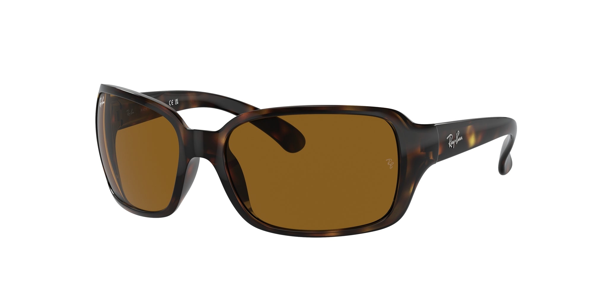 Ray - Ban Donna Rb4068 Rb4068 642/33 Occhiali Da Sole Nylon Tartaruga Marrone Squadrata Normale