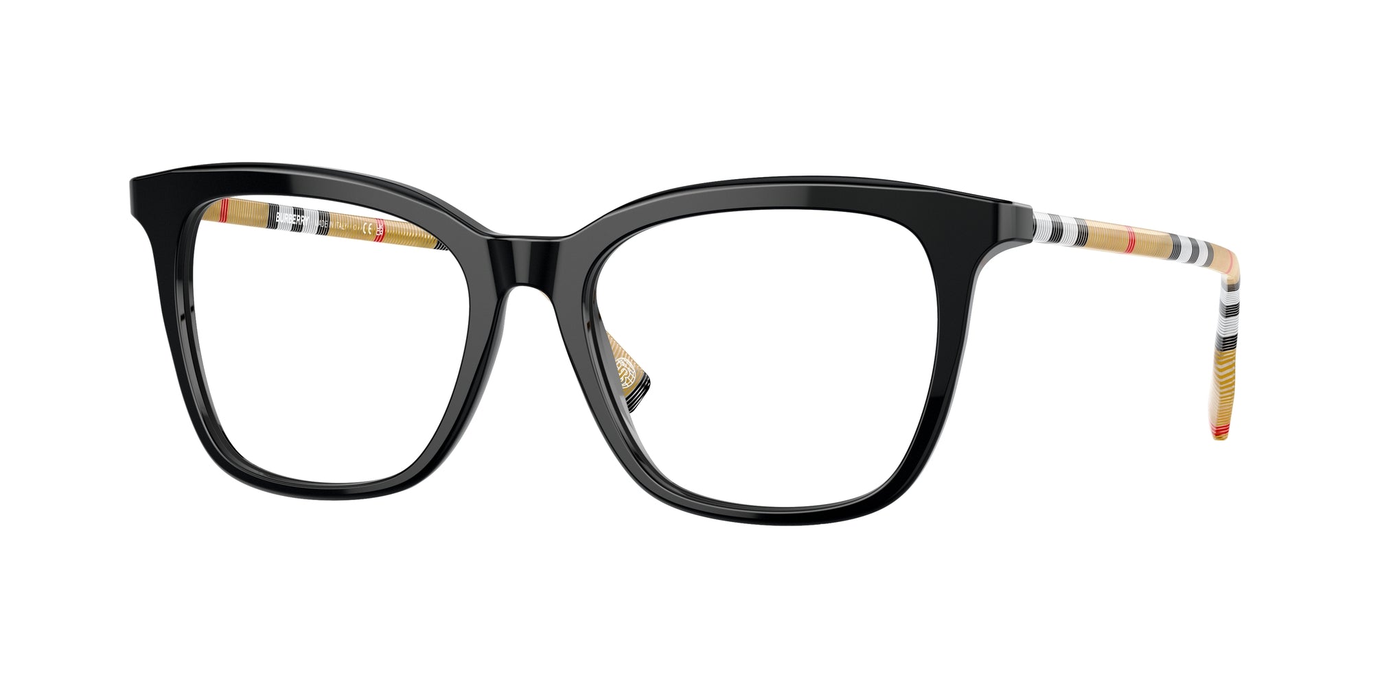 Burberry Donna Be2390  3853 Montature Da Vista Acetato Nero Trasparente Squadrata Normale