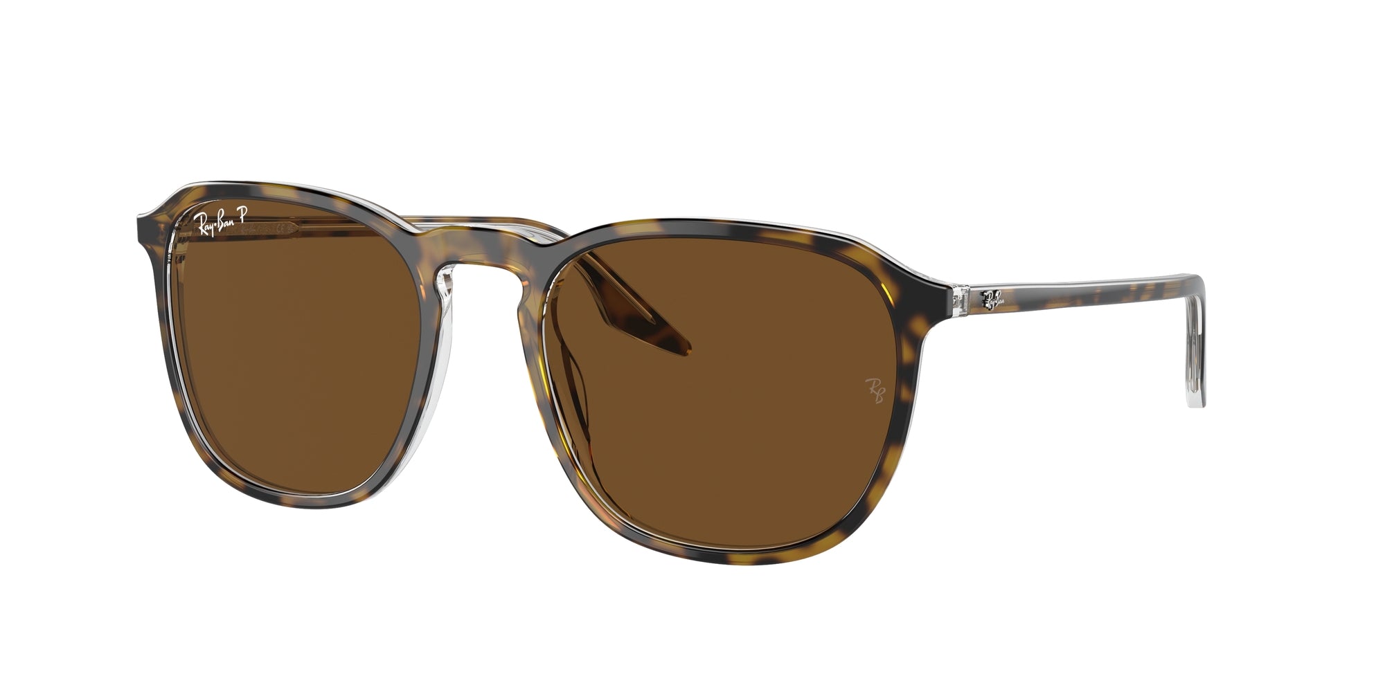 Ray - Ban Unisex Rb2203  139357 Occhiali Da Sole Acetato Tartaruga Marrone Squadrata Polarizzata