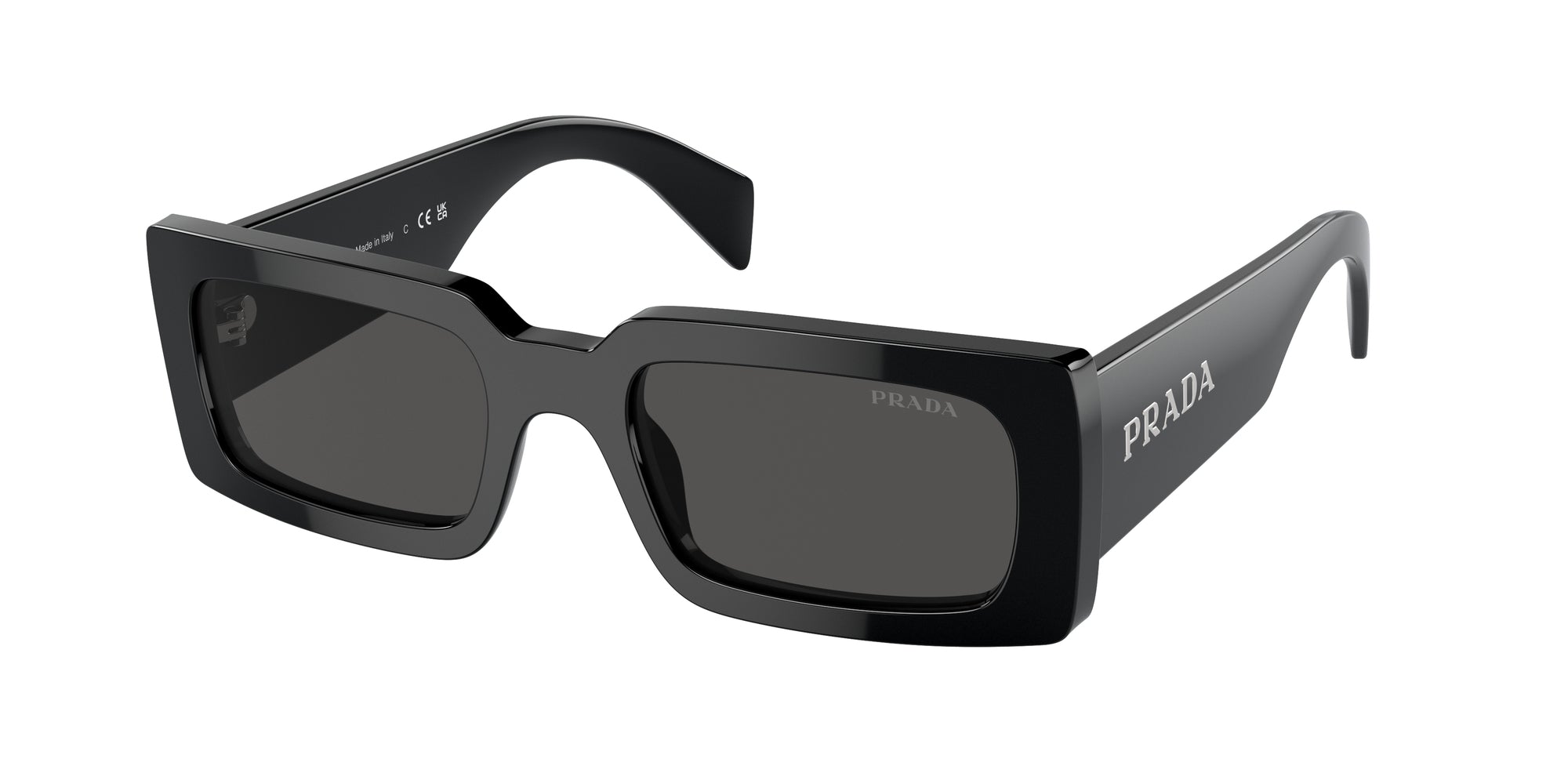 Prada Donna Pr A07S  1Ab5S0 Occhiali Da Sole Acetato Nero Grigio Pillow Normale