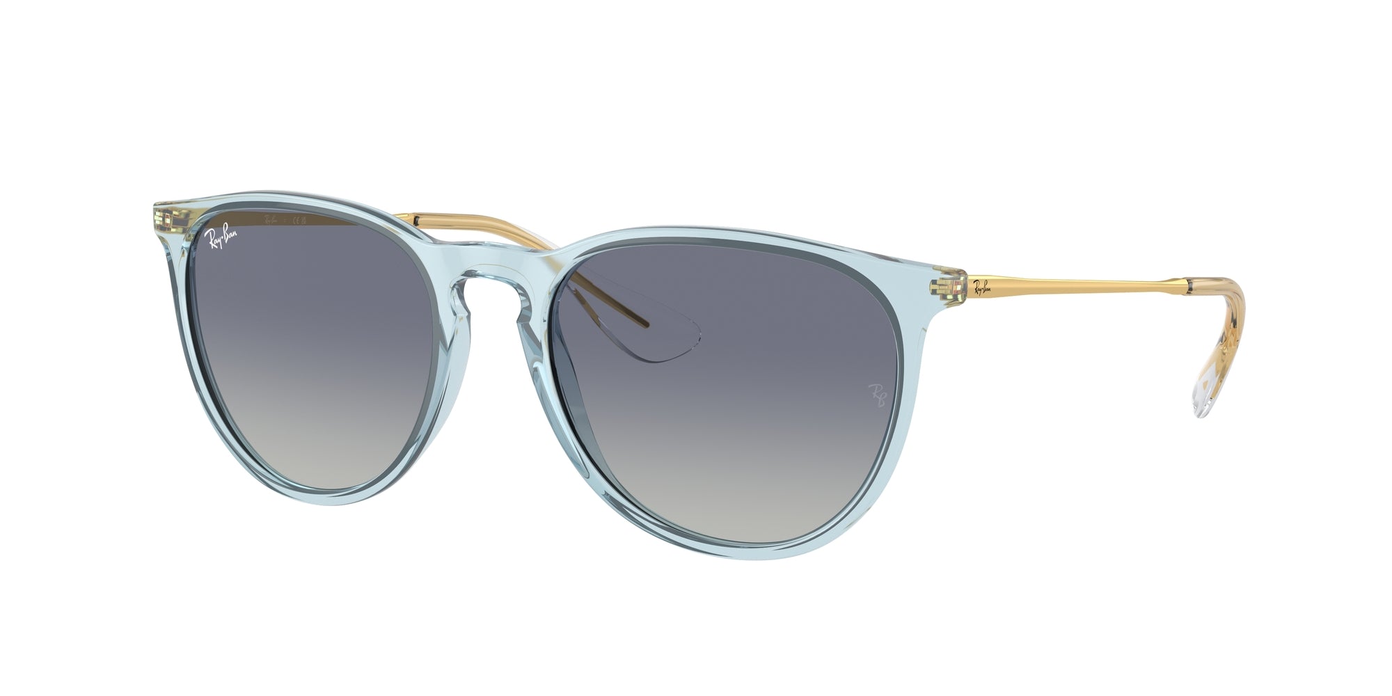 Ray - Ban Donna Rb4171 Erika 67434L Occhiali Da Sole Iniettato Blu Grigio Pantos Normale Sfumato