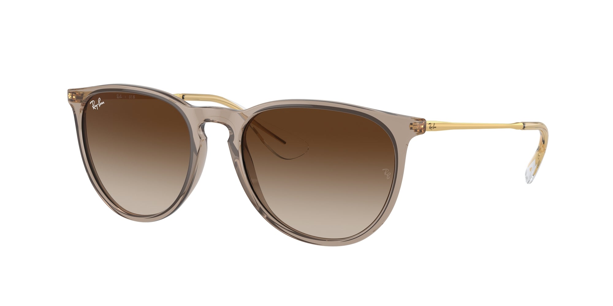 Ray - Ban Donna Rb4171 Erika 674413 Occhiali Da Sole Iniettato Marrone Marrone Pantos Normale Sfumato