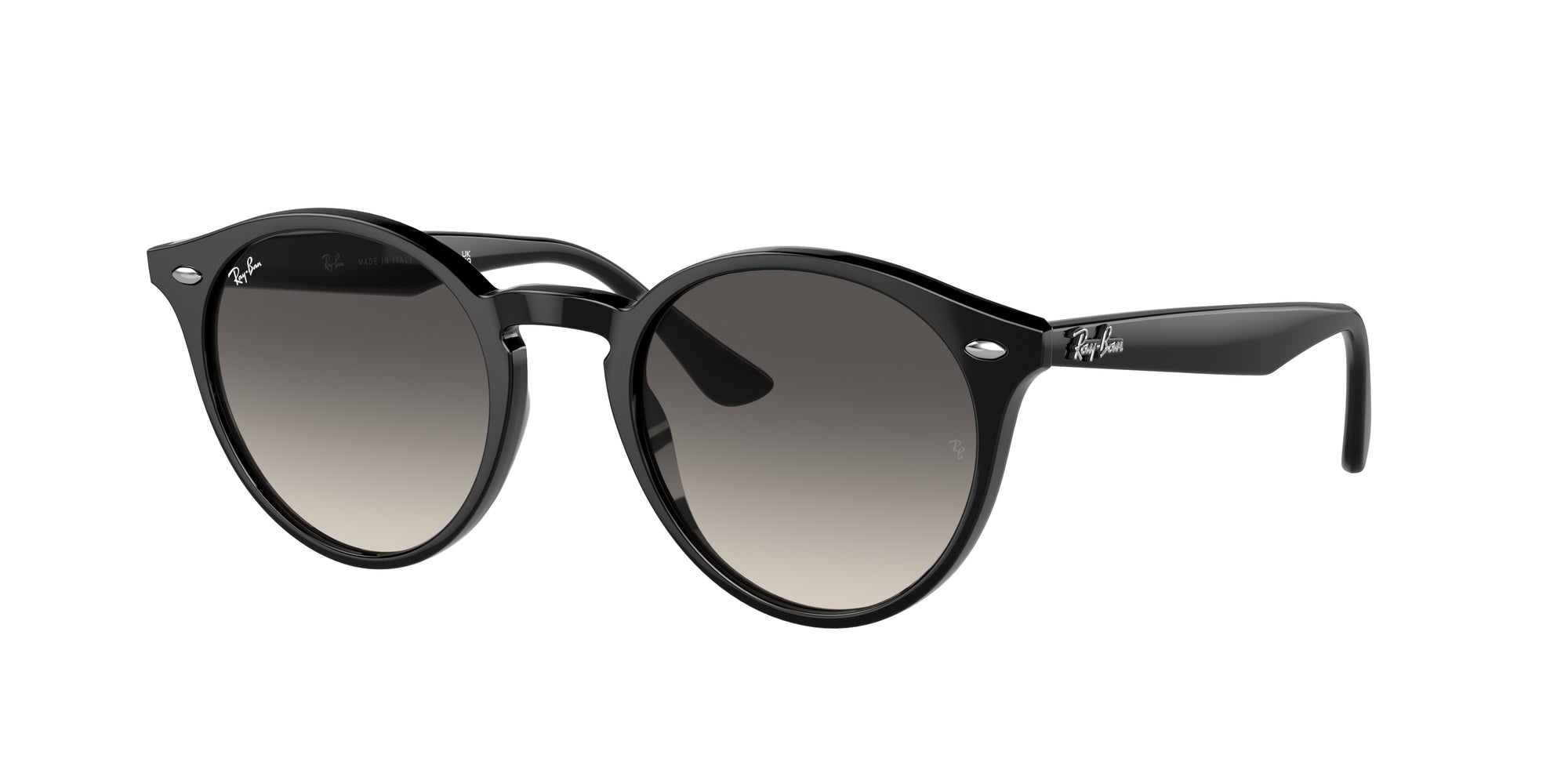 Ray - Ban Unisex Rb2180 601/11 Occhiali Da Sole Acetato Nero Grigio Rotonda Normale Sfumato