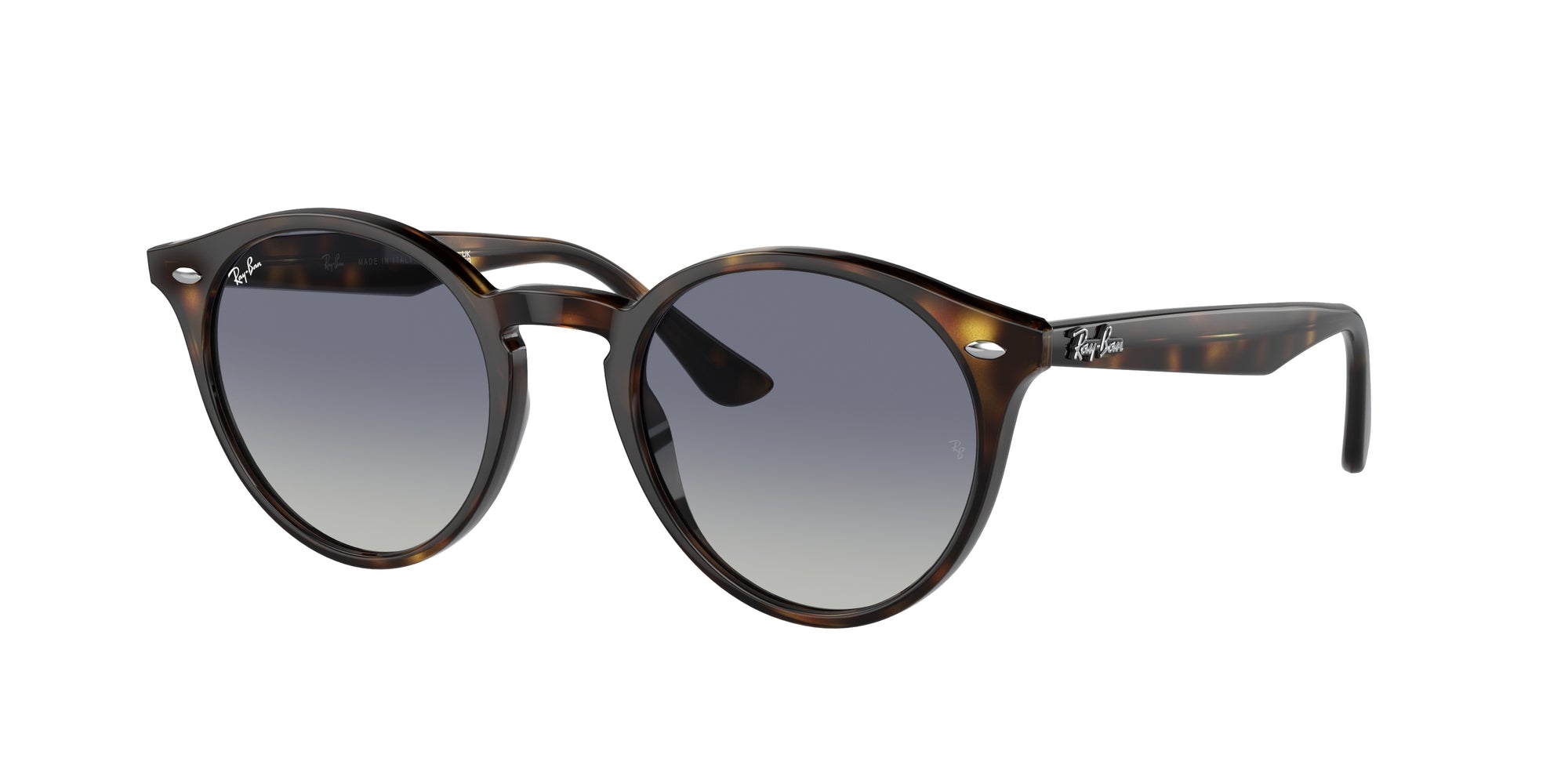 Ray - Ban Unisex Rb2180 710/4L Occhiali Da Sole Acetato Tartaruga Grigio Rotonda Normale Sfumato