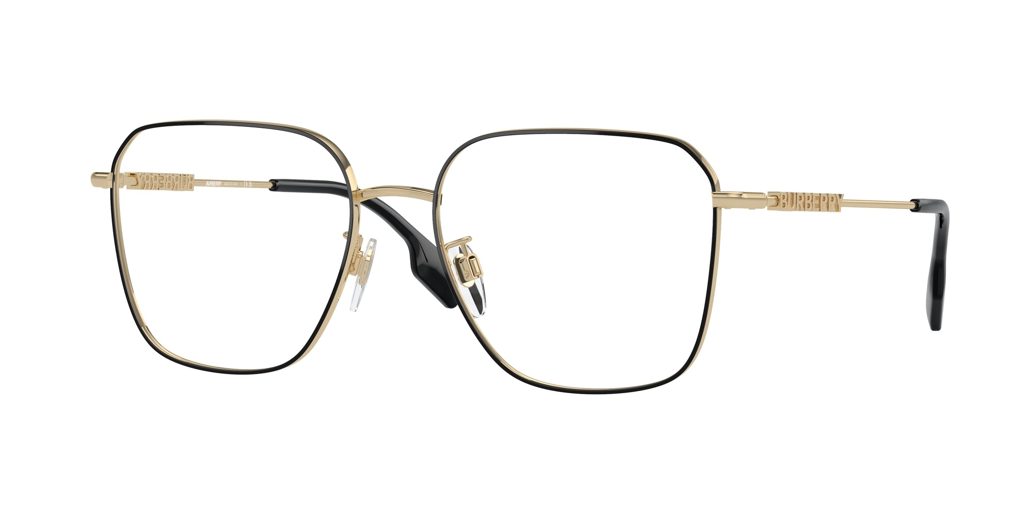 Burberry Donna Be1382D  1326 Montature Da Vista Metallo Nero Trasparente Squadrata Normale