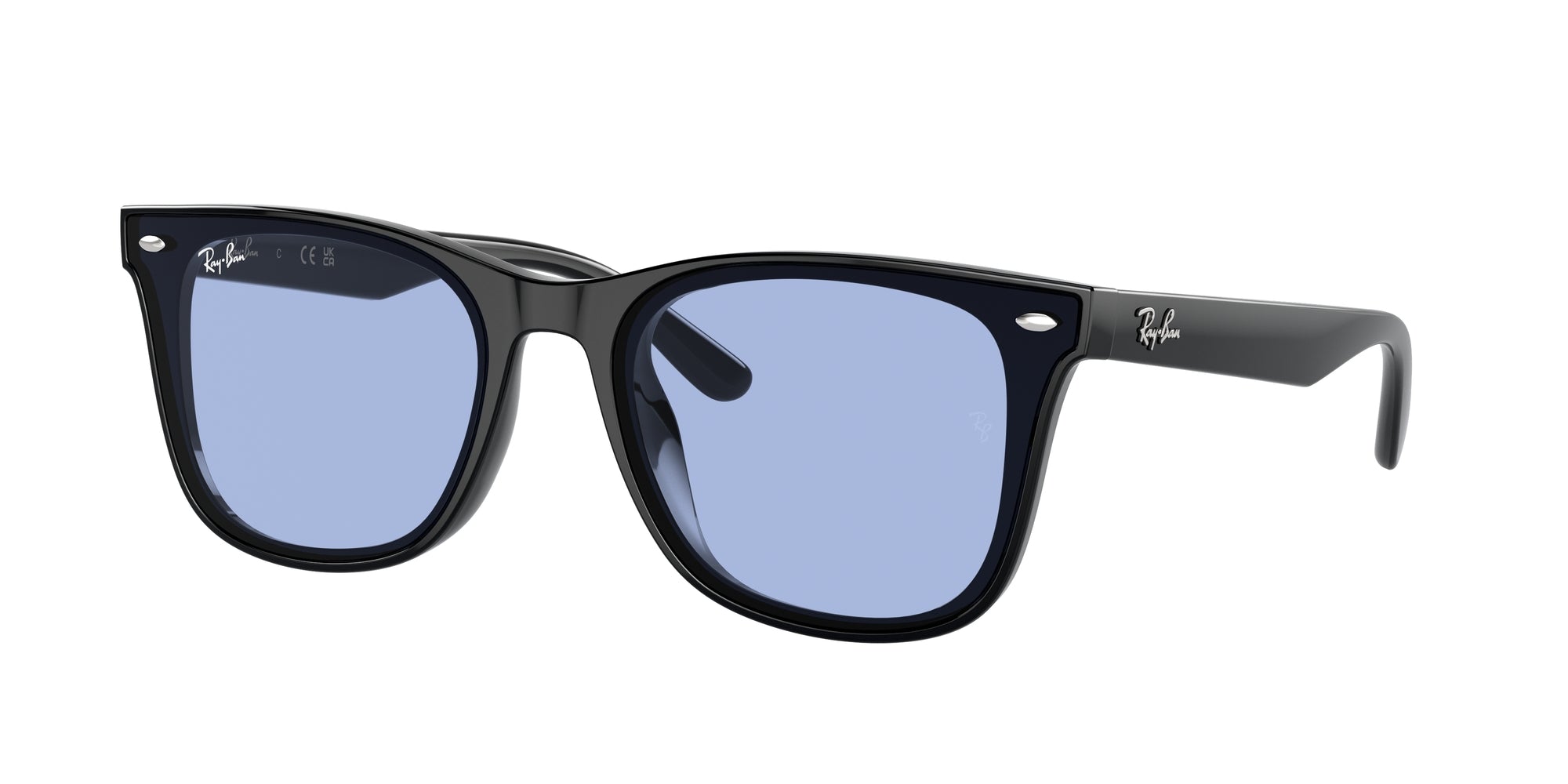 Ray - Ban Unisex Rb4420  601/80 Occhiali Da Sole Iniettato Nero Blu Squadrata Normale