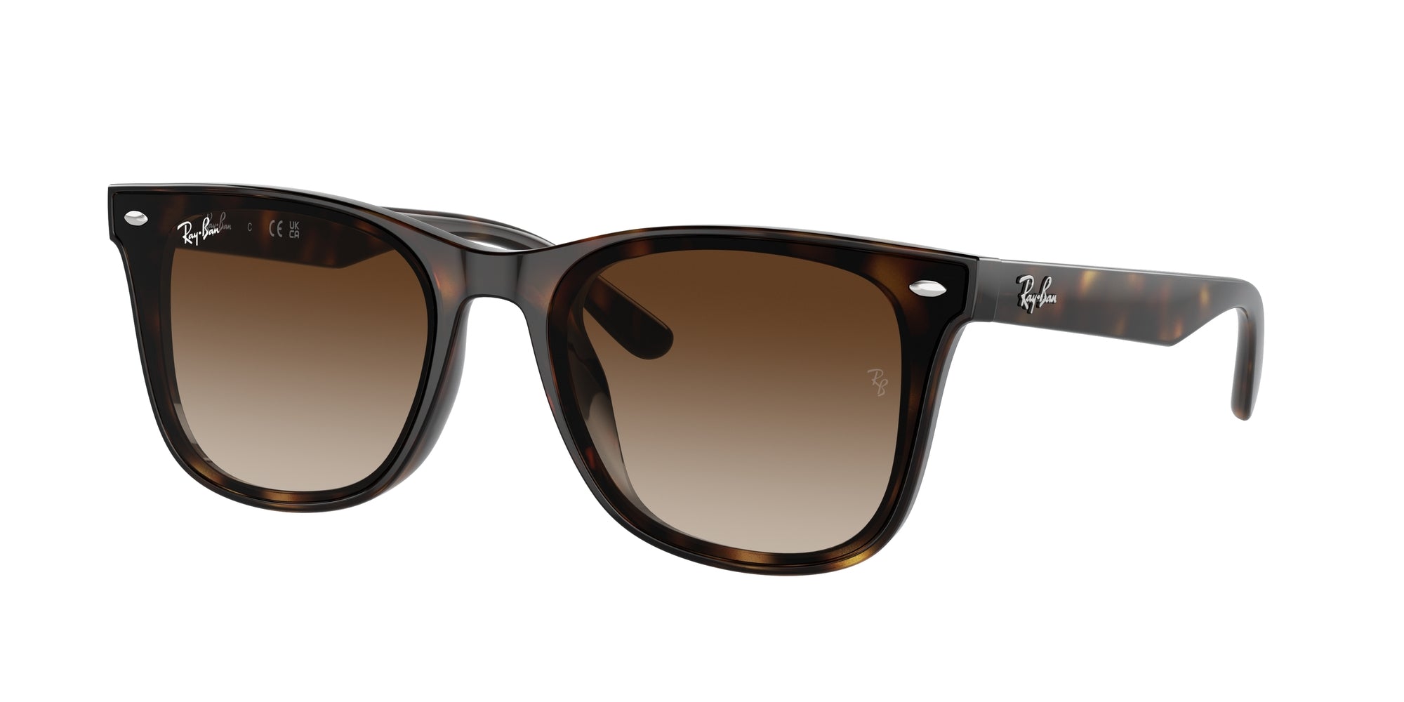 Ray - Ban Unisex Rb4420  710/13 Occhiali Da Sole Iniettato Tartaruga Marrone Squadrata Normale Sfumato